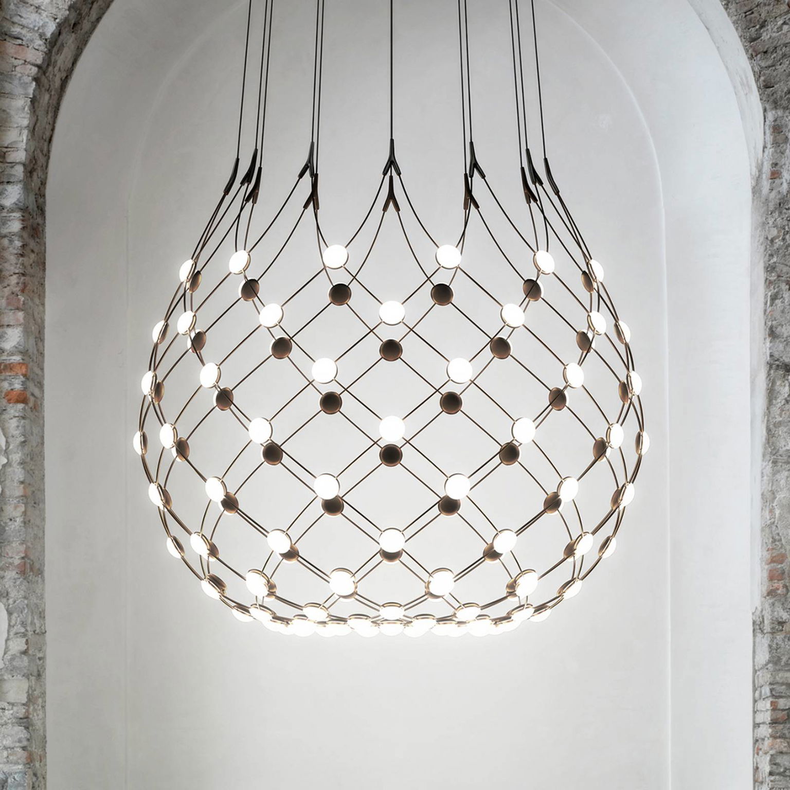 Luceplan Mesh závesná lampa Ø 100 cm 2 m zavesenie
