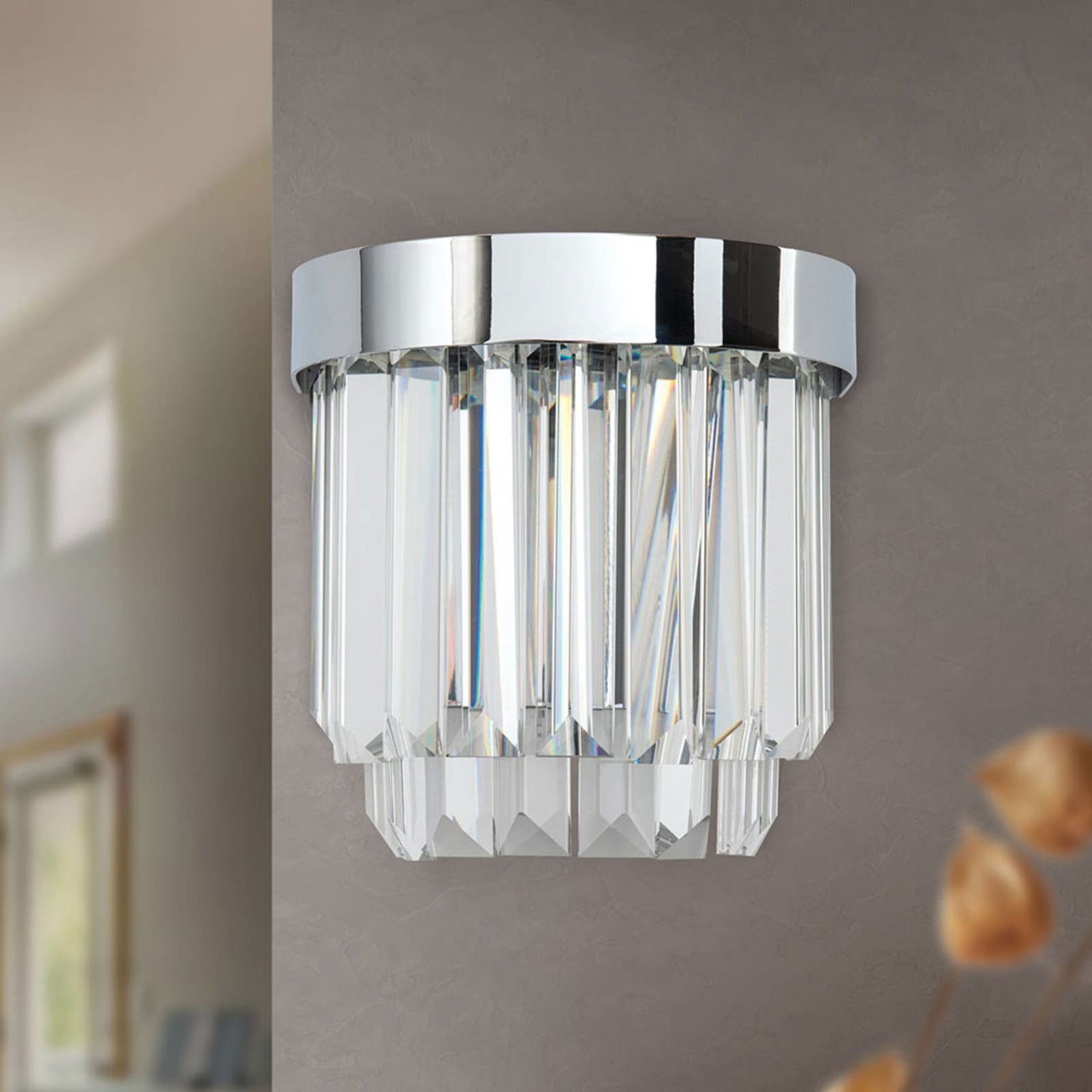 Nástenné LED Prism s up- and downlight, chróm – obrázok 2