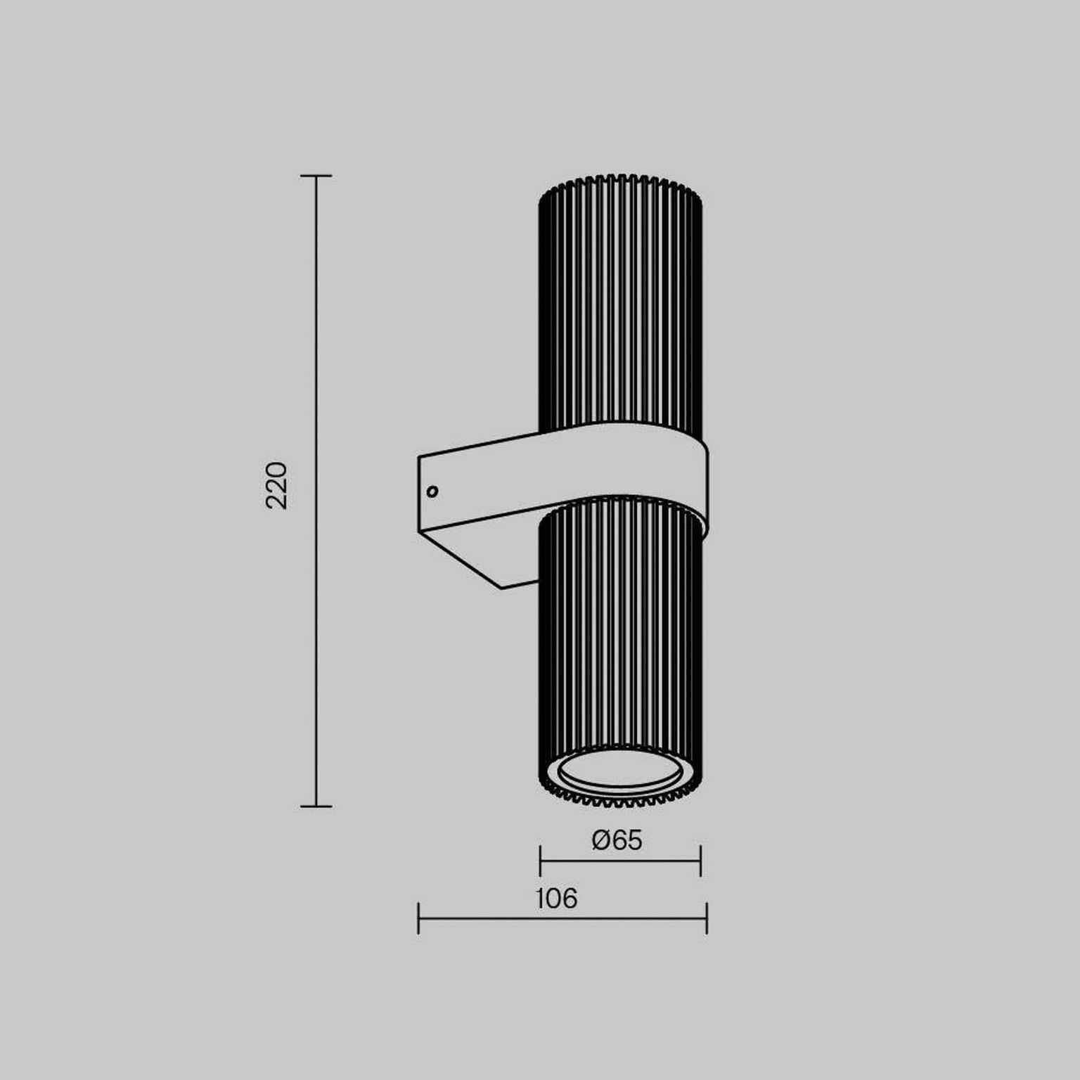 Nástenné svetlo DYNAMICS, čierne, výška 23 cm, kov, hore/dole