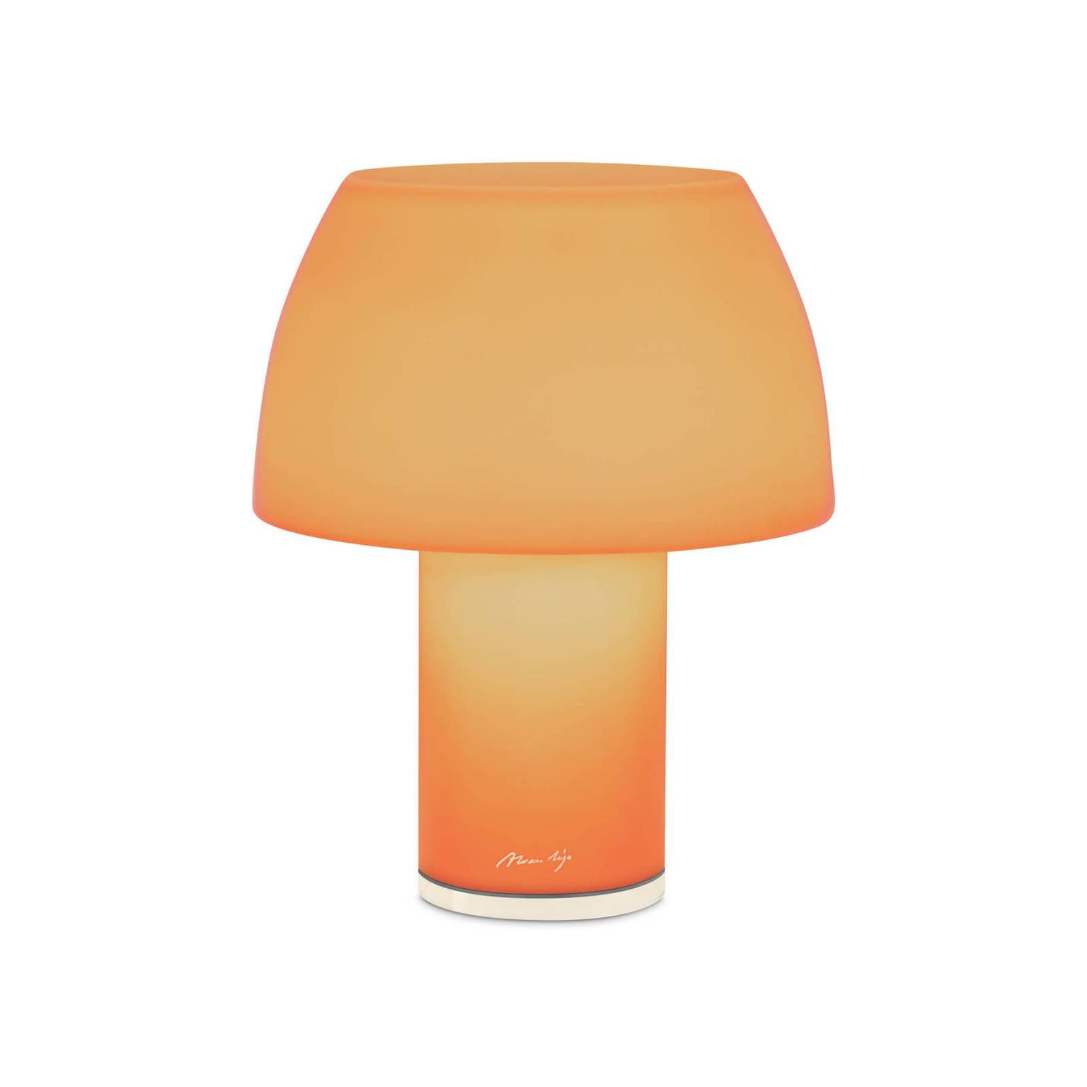 Nemo LED dobíjacia stolná lampa Lorosae, oranžová, sklo, IP54, USB