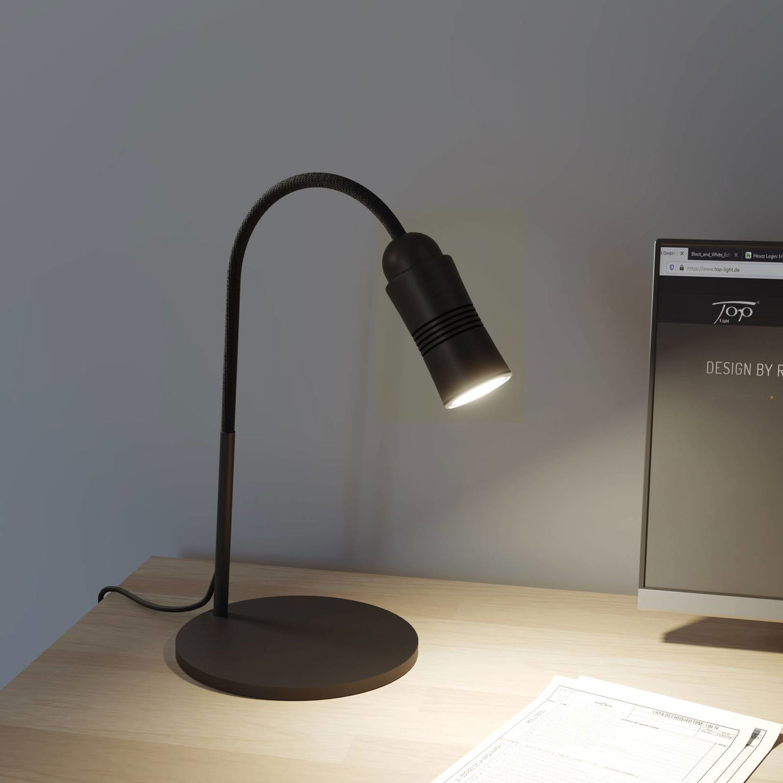 Neo! Table LED lampa stmievateľná čierna/čierna – obrázok 2