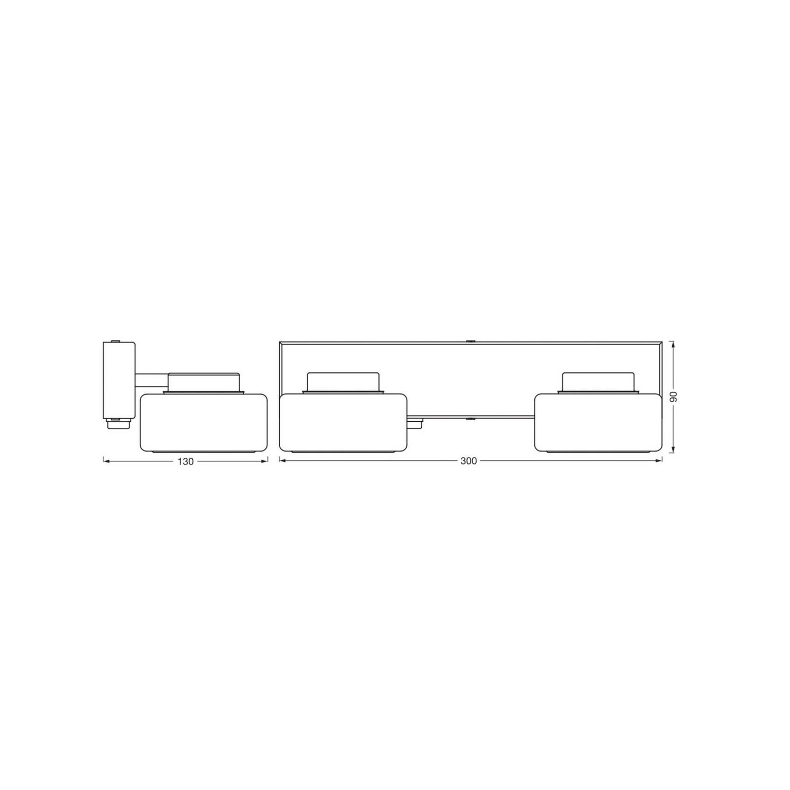 OSRAM LED nástenné svetlo ORBIS FLAME, chróm, 2-pl., CCT, IP44 – obrázok 4