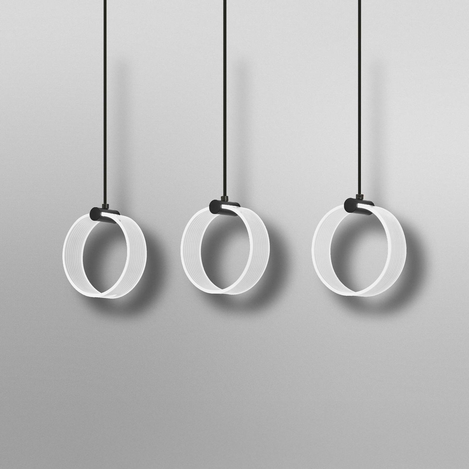 OSRAM LED závesné svietidlo Decor Circle, 3-pl., CCT, čierna – obrázok 4