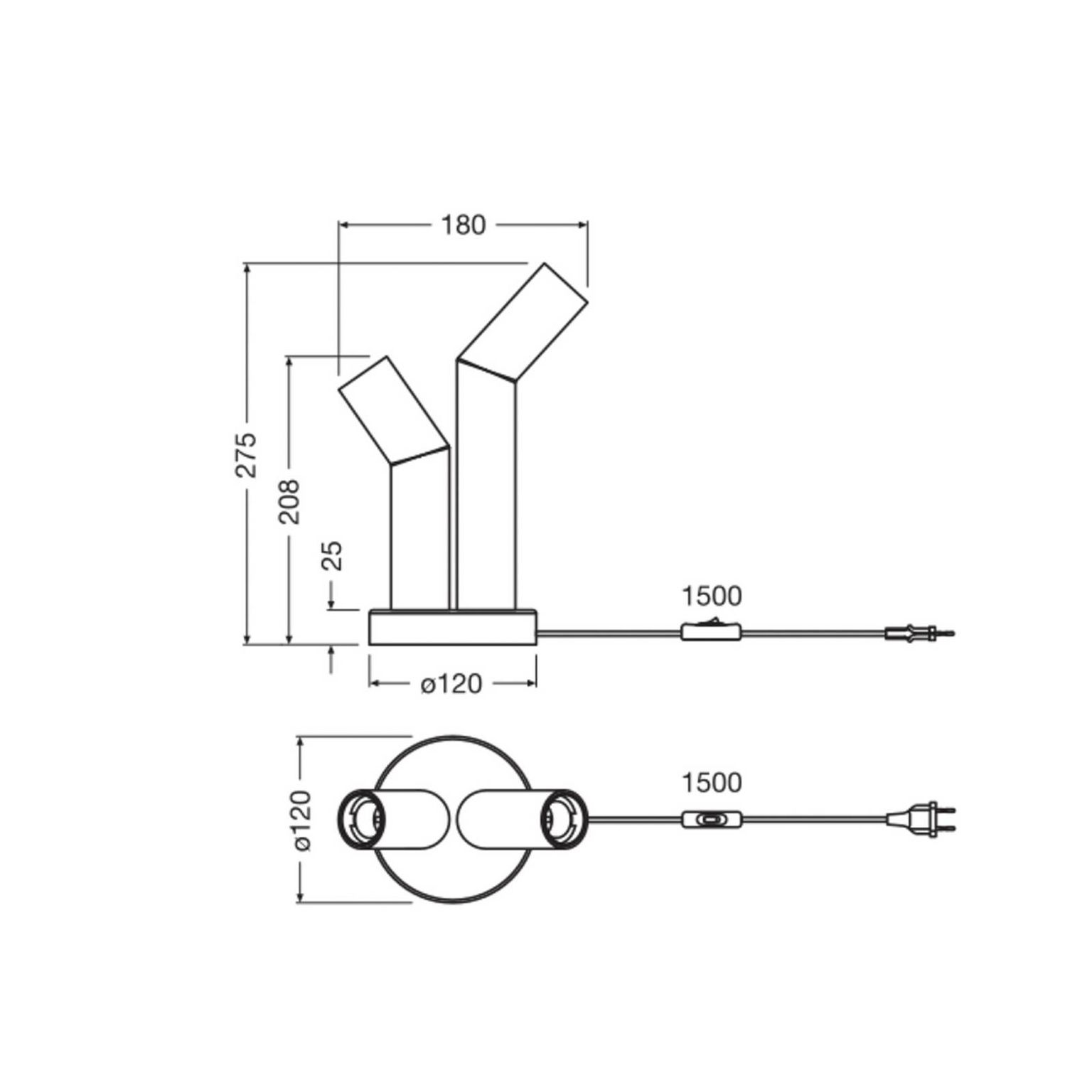 OSRAM stolová lampa Decor Straw, 2-pl., farebná, oceľ, E27 – obrázok 3