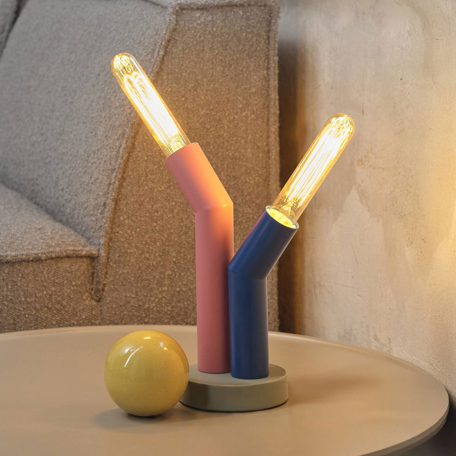 OSRAM stolová lampa Decor Straw, 2-pl., farebná, oceľ, E27