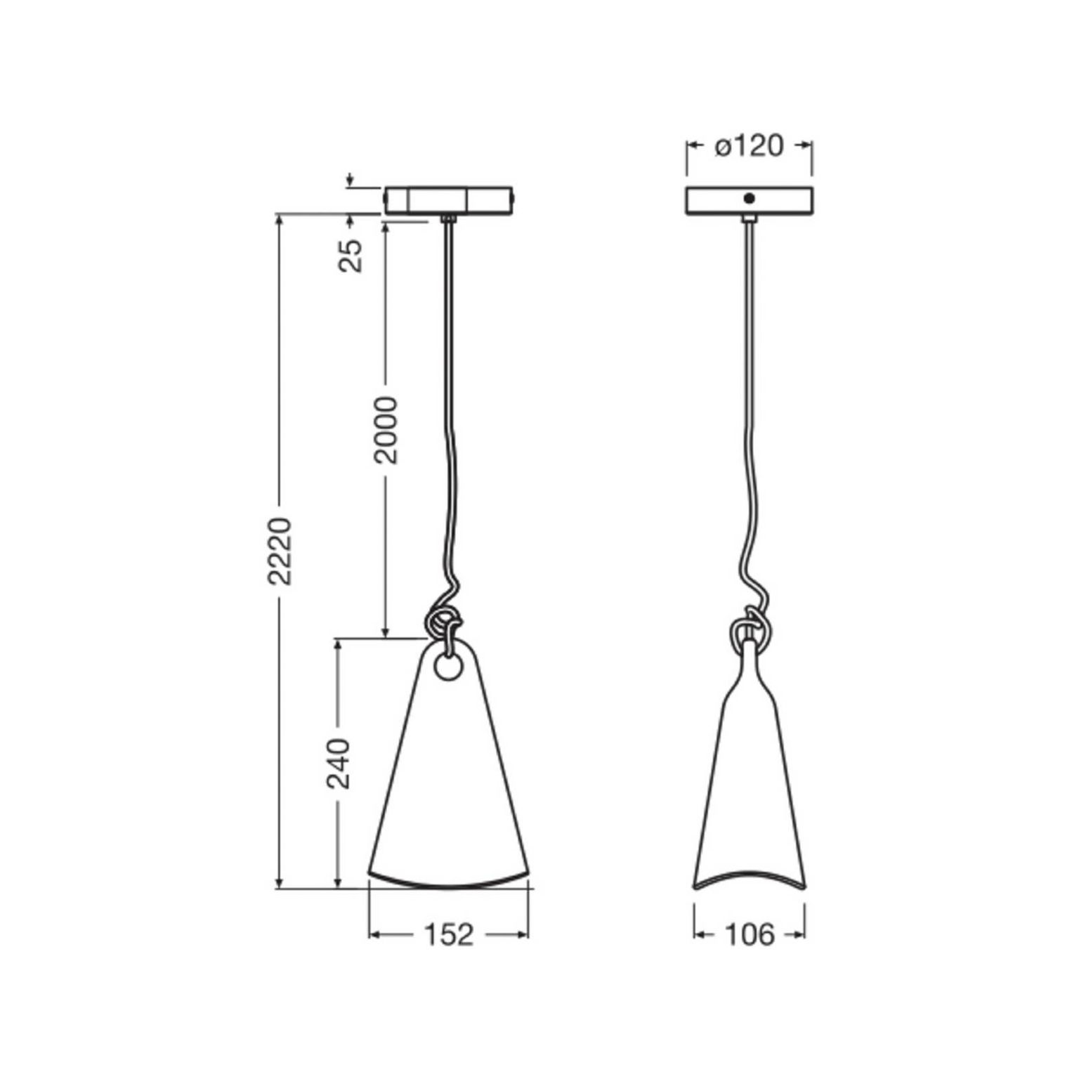 OSRAM závesné svietidlo Decor Bell, recyklovaný plast, E27, – obrázok 3