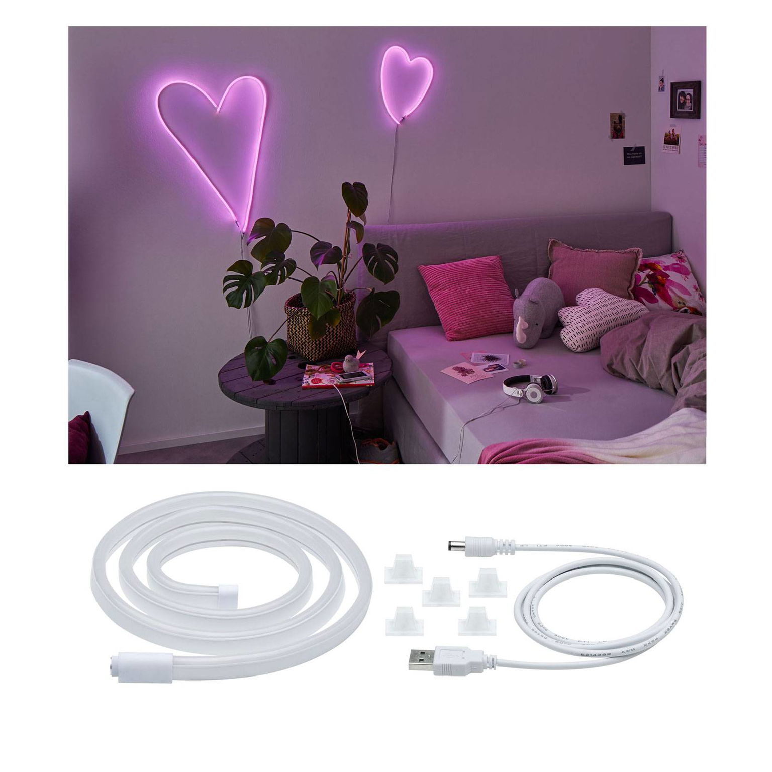 Paulmann LED pás Neon Colorflex USB 1 m ružový – obrázok 3