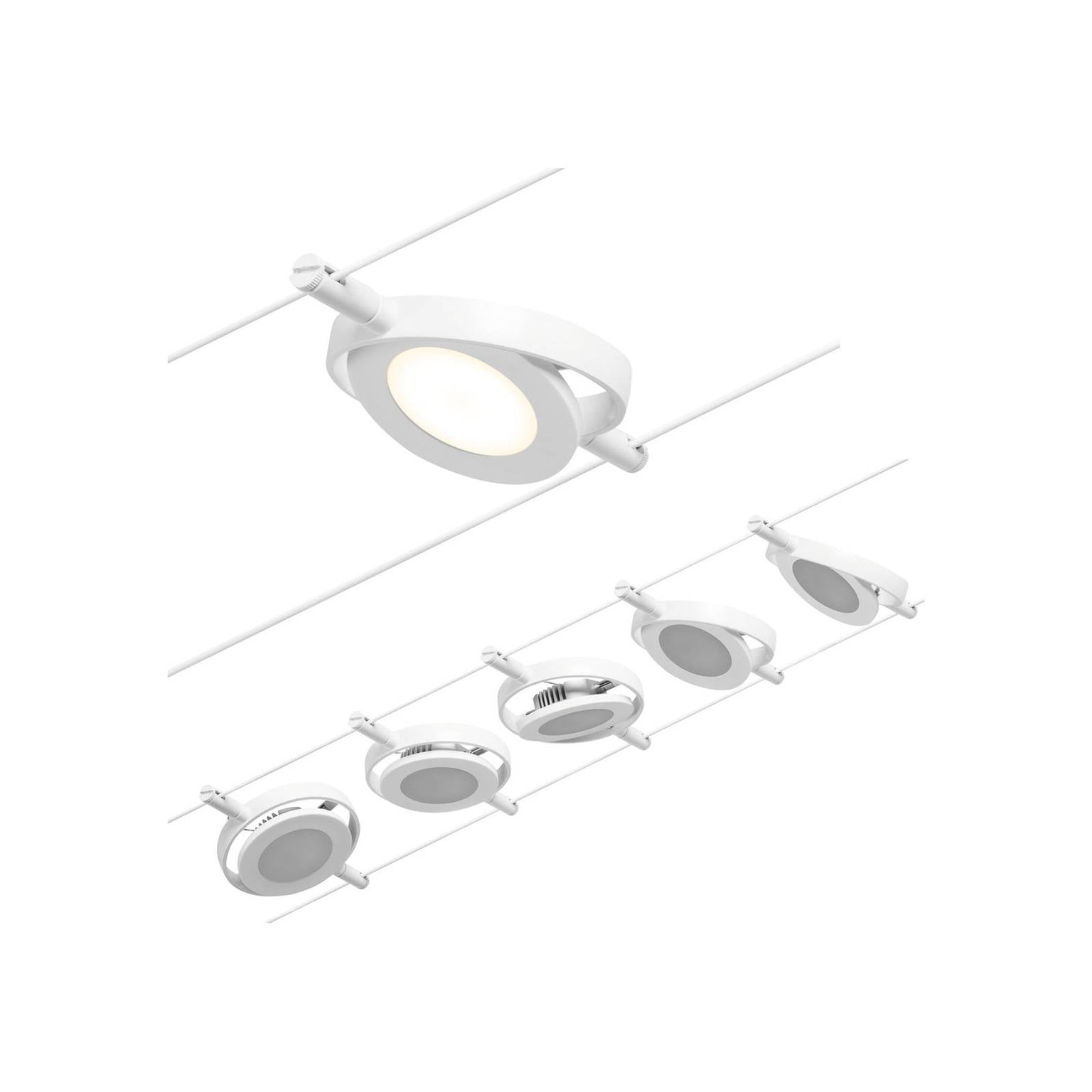 Paulmann Wire RoundMac LED lanový systém, 5-pl. biely