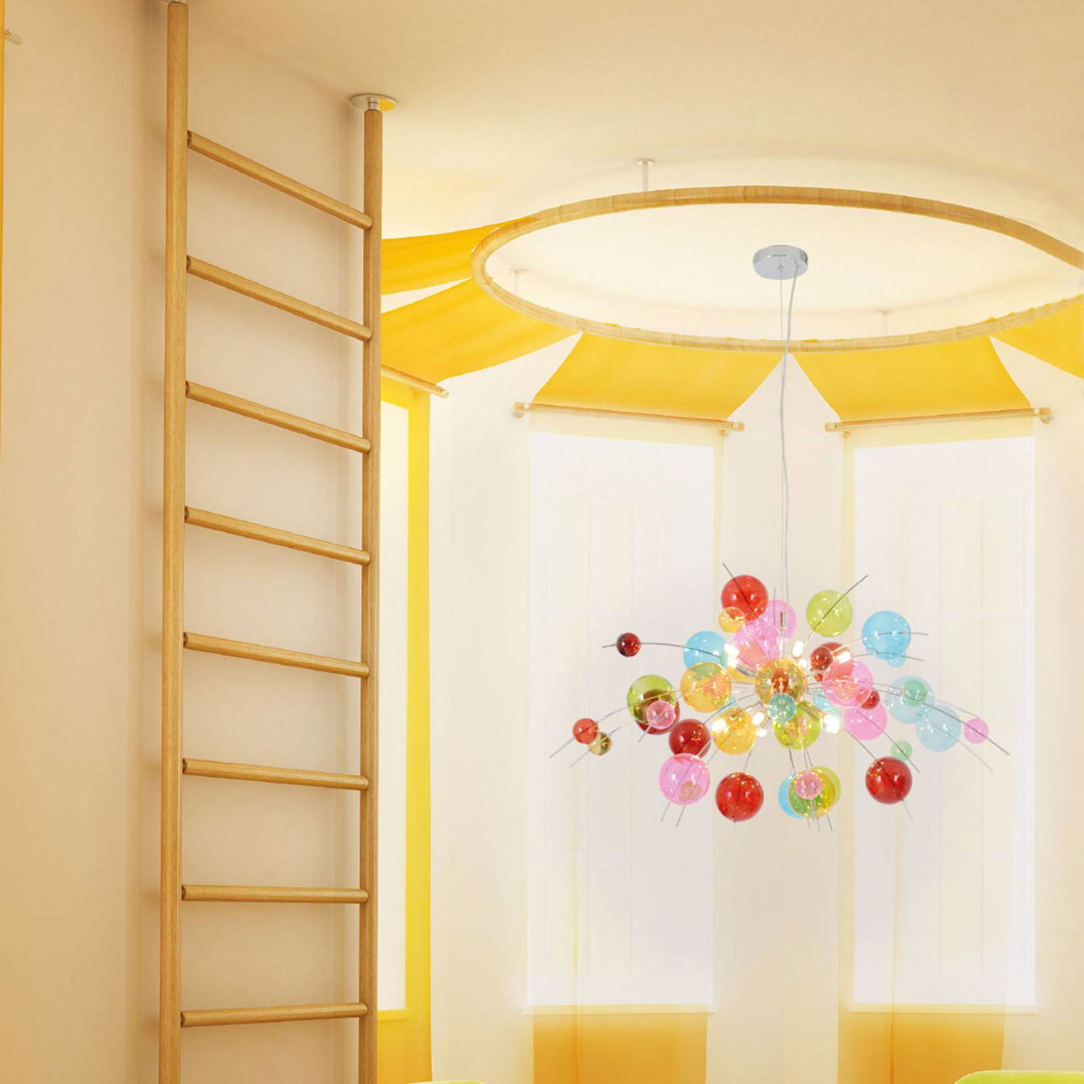 Pestrá závesná lampa Aurinia Ø 98 cm – obrázok 2