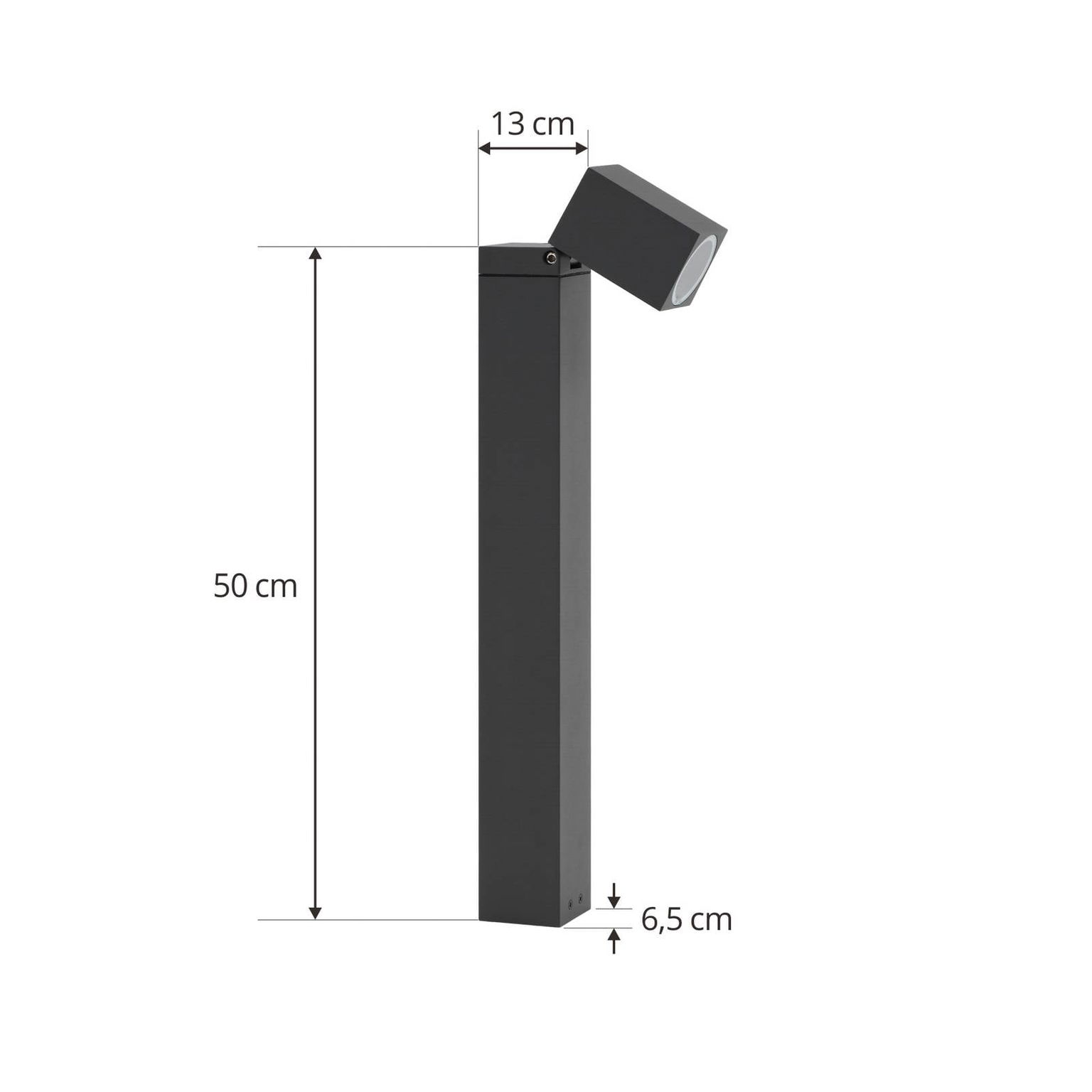 Podstavné svietidlo Lindby Othil, výška 50 cm, antracit, kov – obrázok 3
