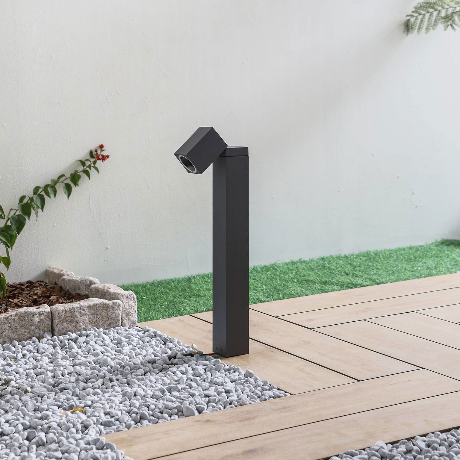 Podstavné svietidlo Lindby Othil, výška 50 cm, antracit, kov – obrázok 2