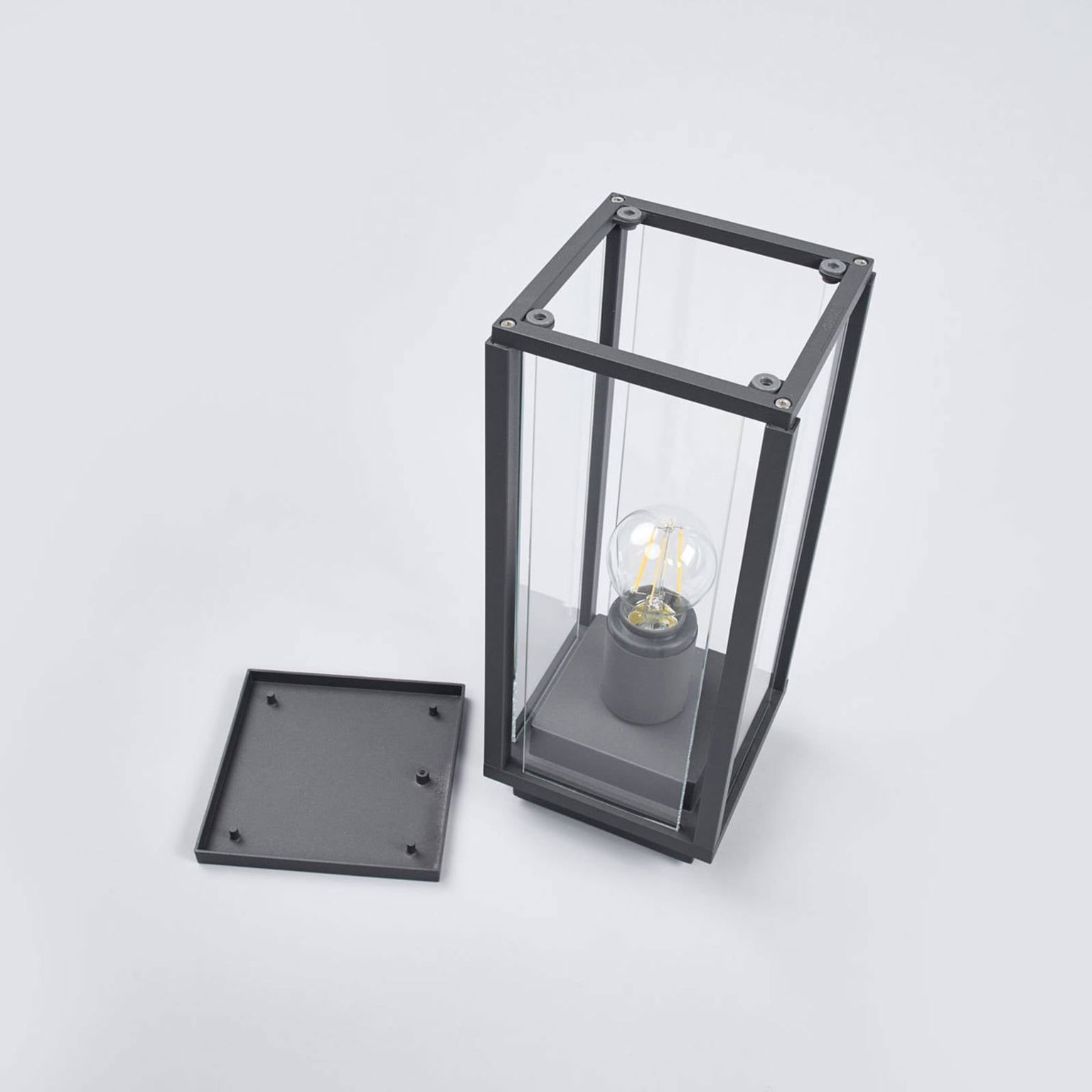 Podstavné svietidlo Lucande Annalea, 35 cm, antracit, IP54 – obrázok 5