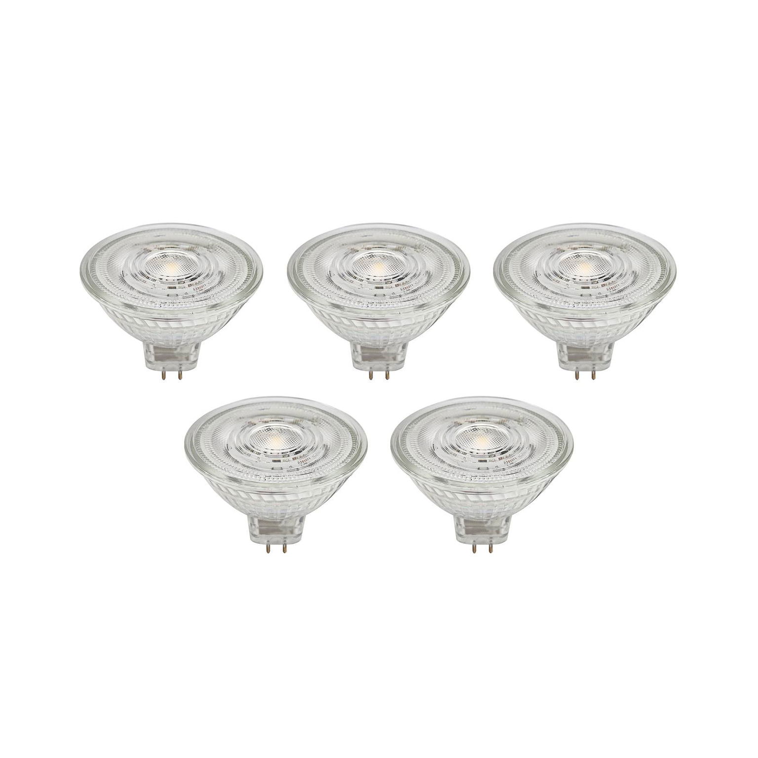 Prios LED reflektor GU5.3 4,3W 345lm 36° číry 827 sada 5 ks