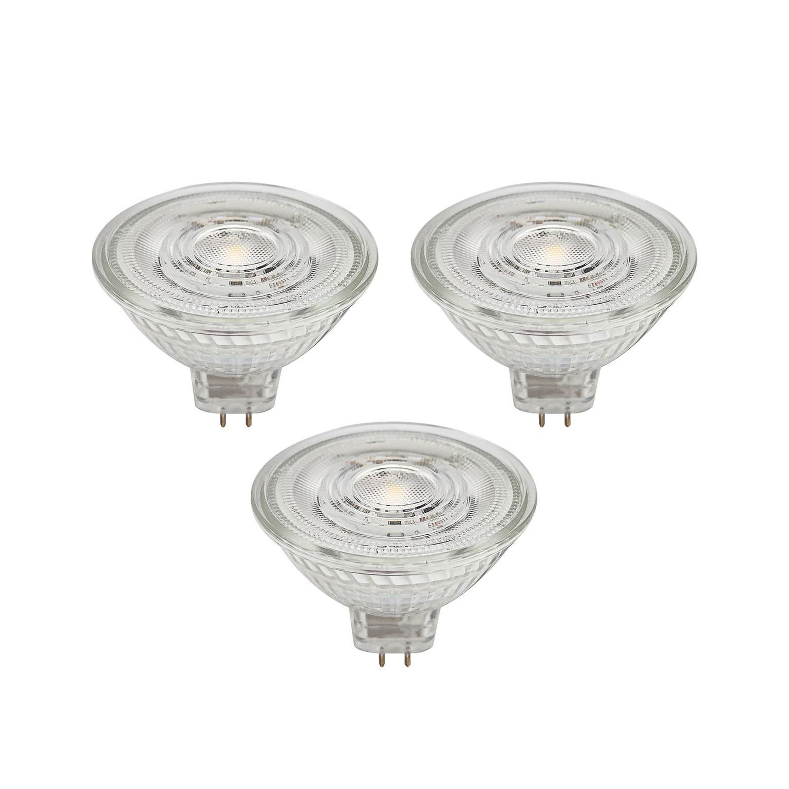 Prios LED reflektor GU5.3 4,9W 500lm 36° číry 840 sada 3 ks