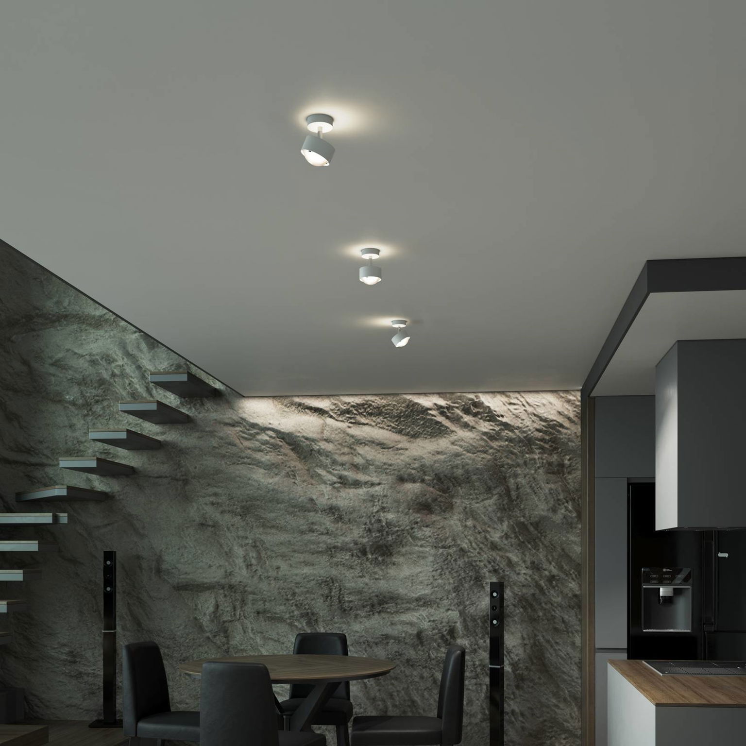Puk! 80 Turn up/downlight matná biela/chróm – obrázok 2