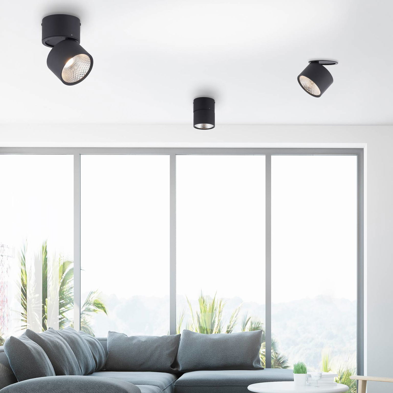 Stropné LED svetlo PURE NOLA, 1-plameňové, čierne
