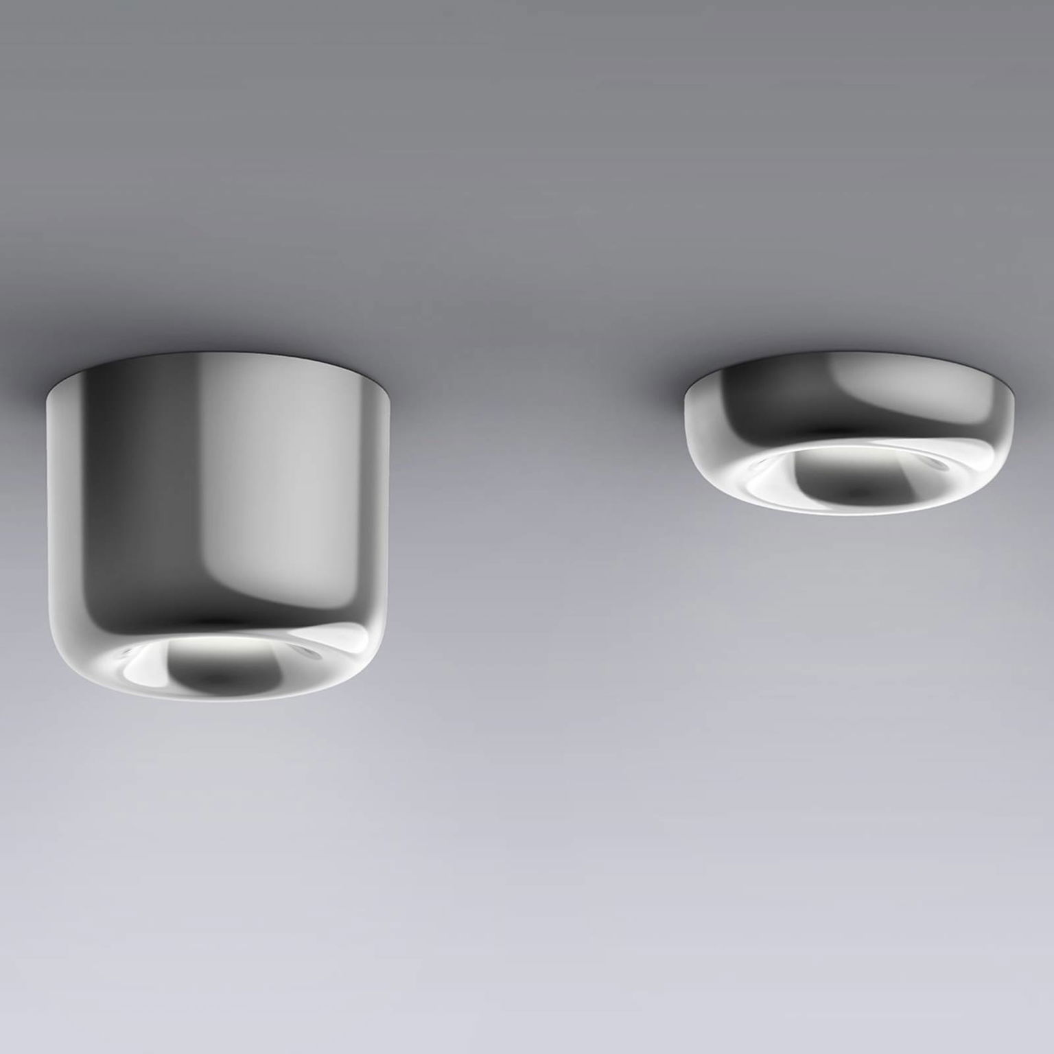 serien.lighting Strop do dutiny L, lesklý hliník – obrázok 2