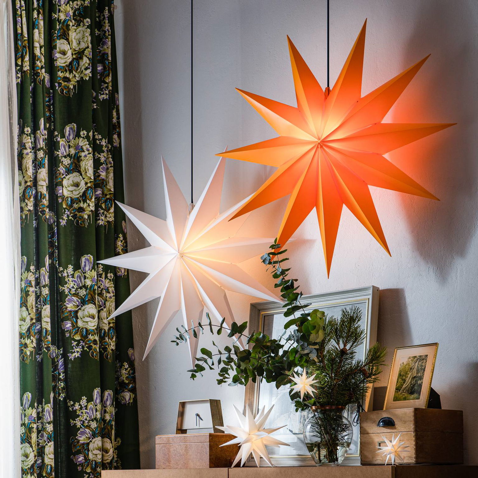 STERNTALER LED hviezda, biela, Ø 25 cm, IP44, batéria – obrázok 4