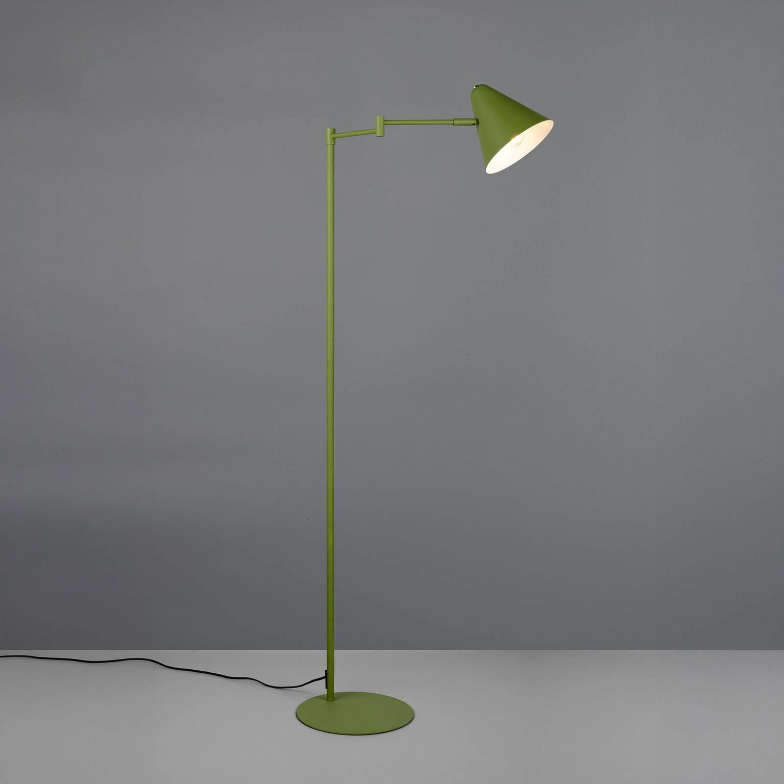Stojacia lampa Cosima, zelená, výška 126 cm, kov – obrázok 2