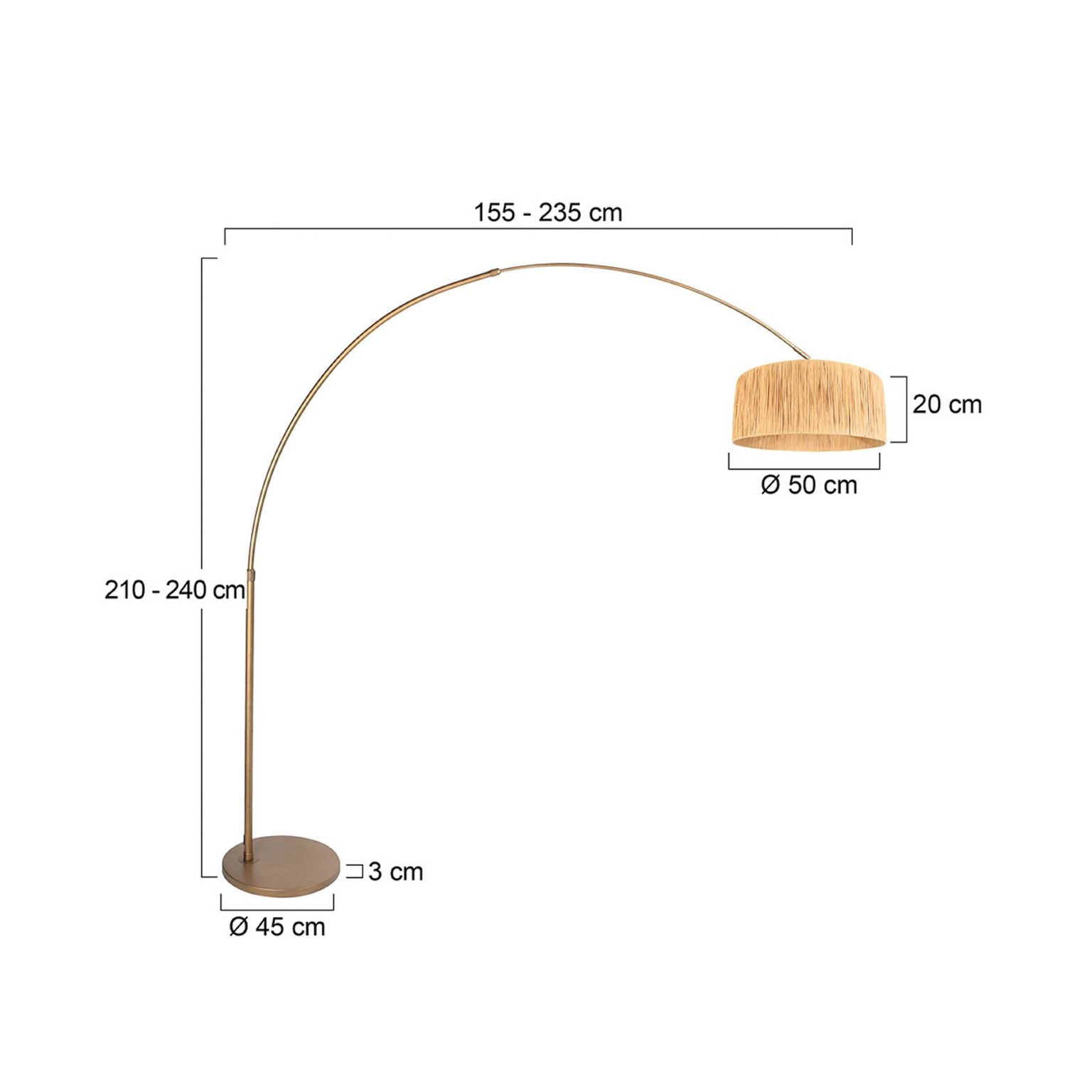 Stojacia lampa Sparkled Light bronzová/hnedá 240 cm morská tráva