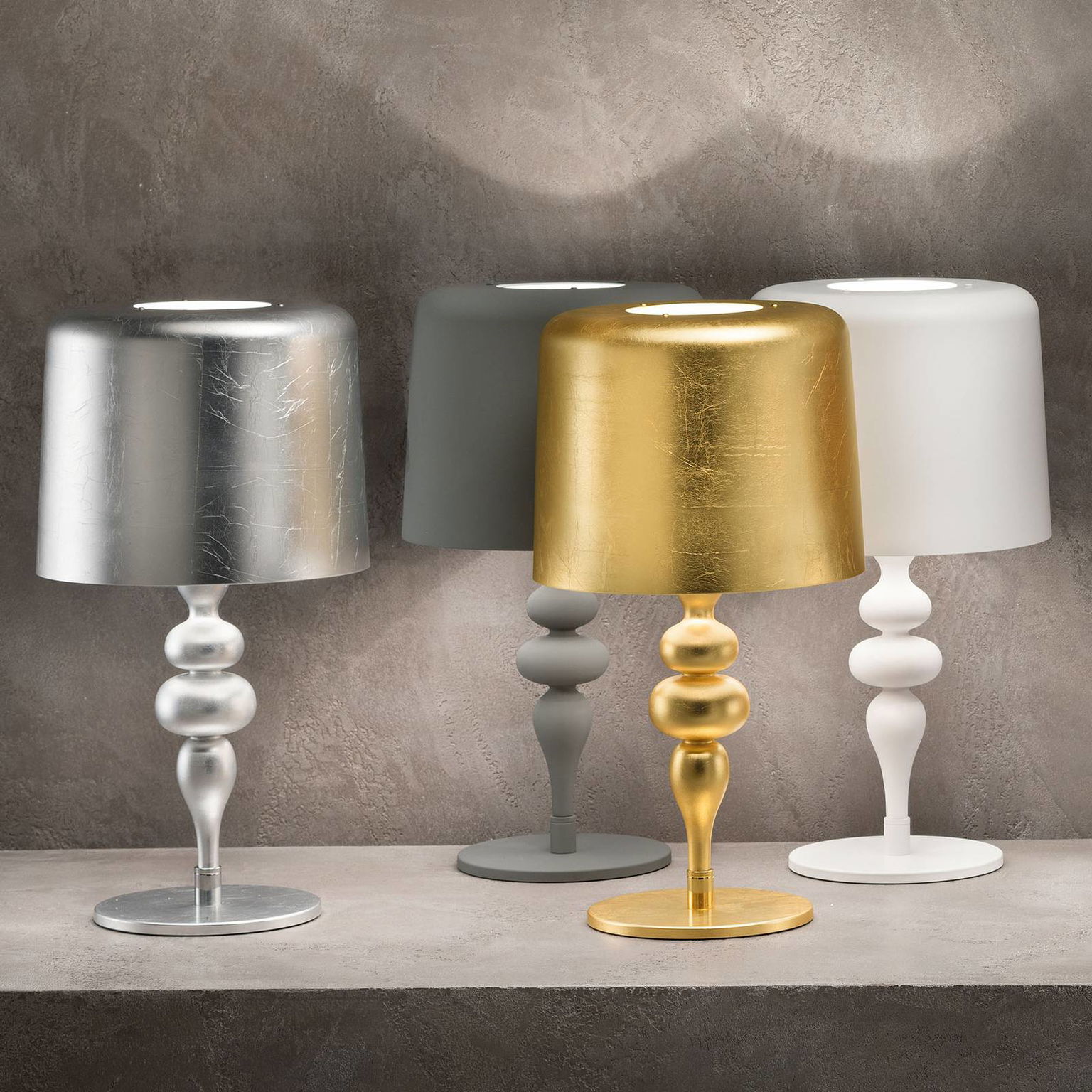 Stolná lampa Eva TL1 M, výška 53 cm tmavosivá