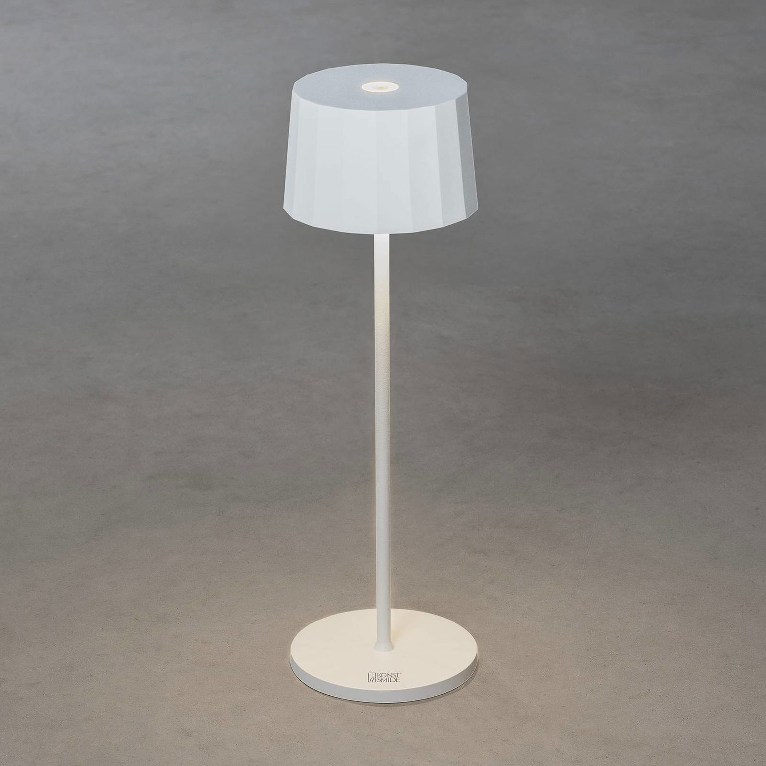 Stolná LED lampa Positano do exteriéru, biela – obrázok 2