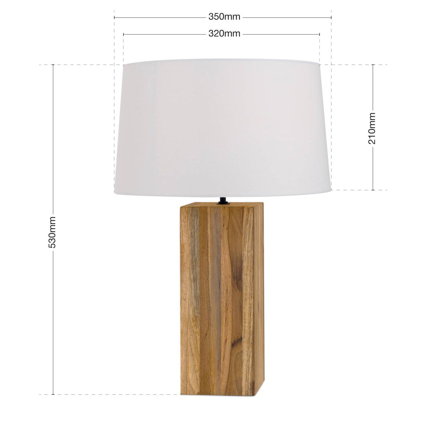 Stolová lampa Dallas kvádrovitý drevený podstavec – obrázok 4