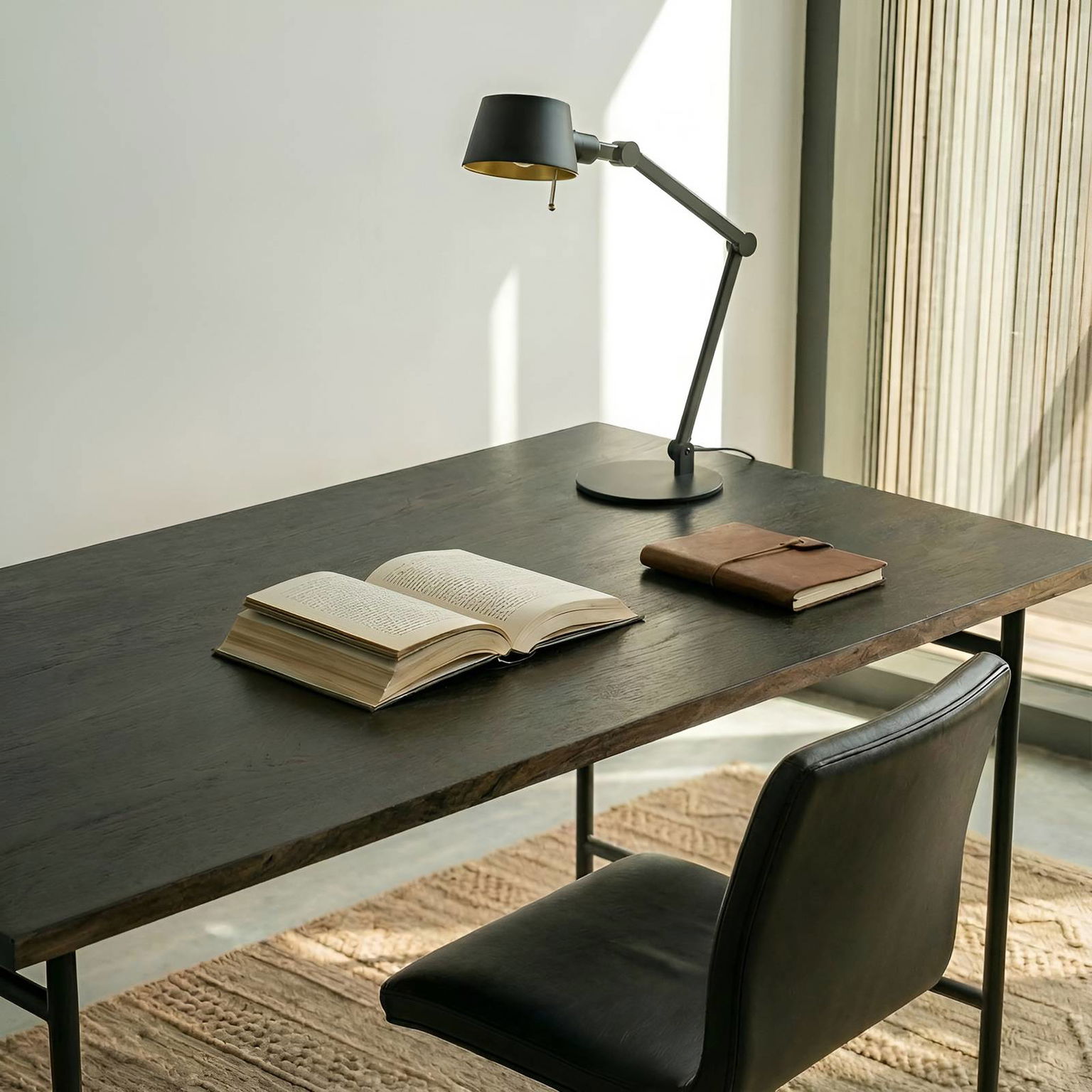 Stolová lampa Lucande Silka, 93 cm, čierna, nastaviteľná, E27 – obrázok 3