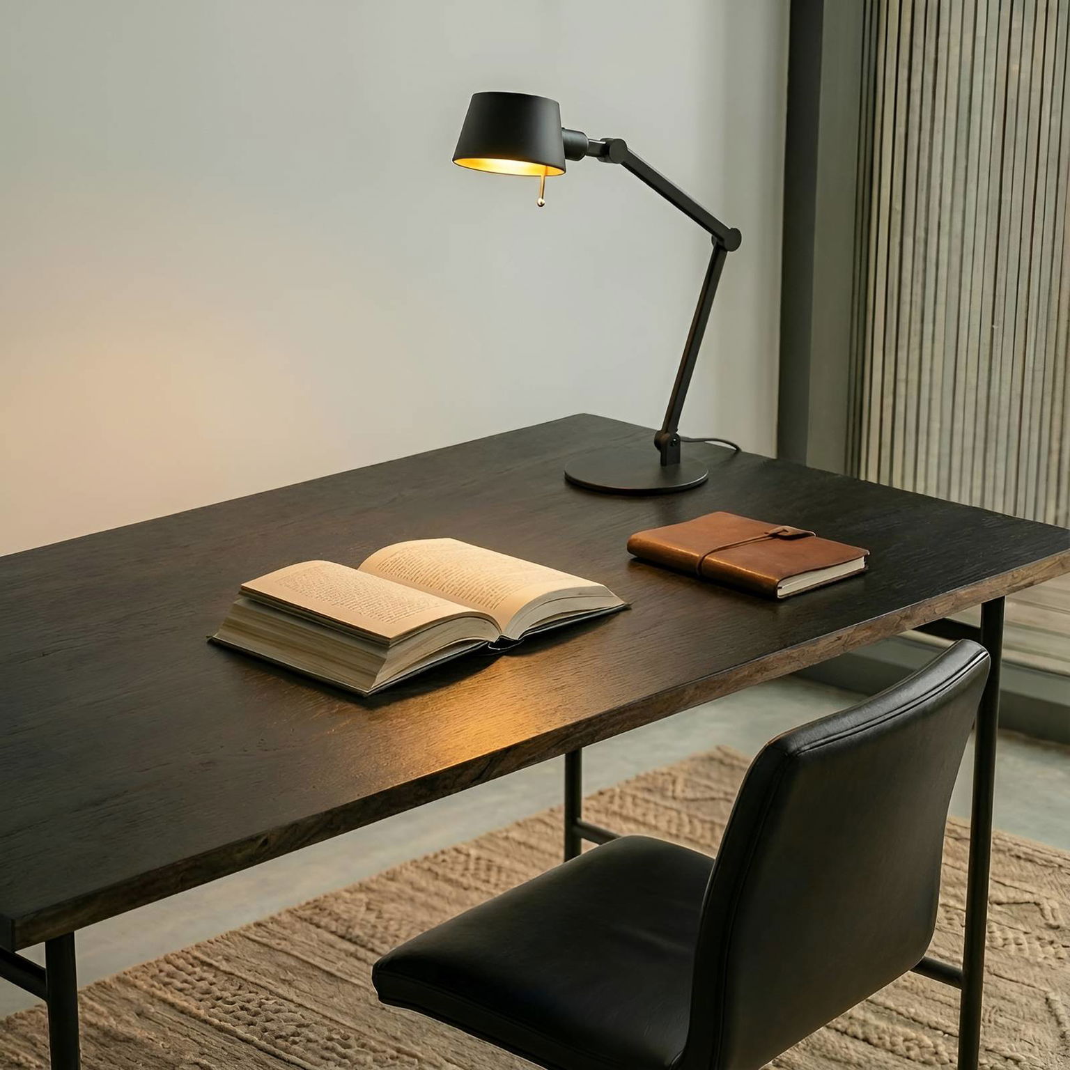 Stolová lampa Lucande Silka, 93 cm, čierna, nastaviteľná, E27 – obrázok 2