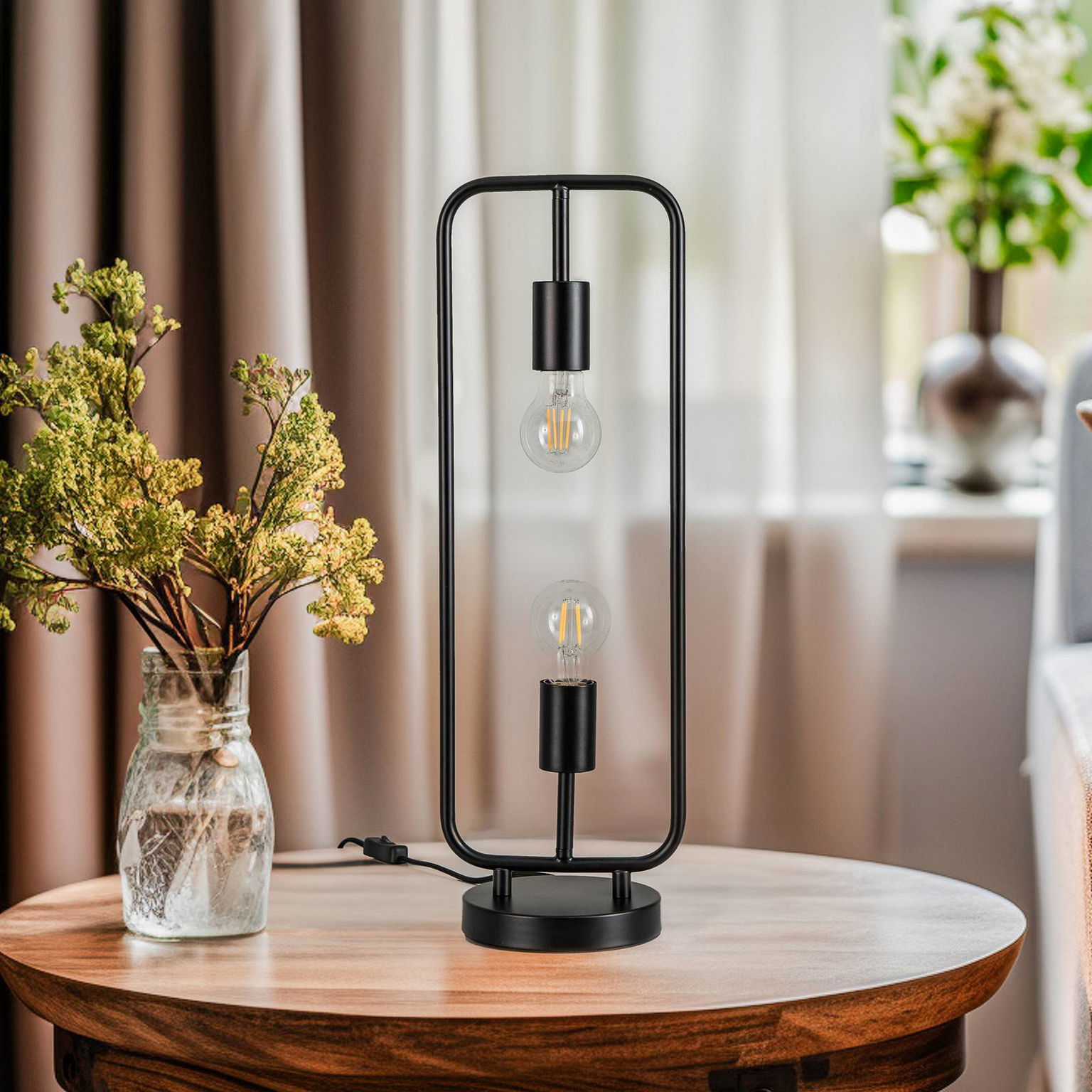 Stolová lampa Lucande Tornike, dvojsvetlíková, železo – obrázok 2