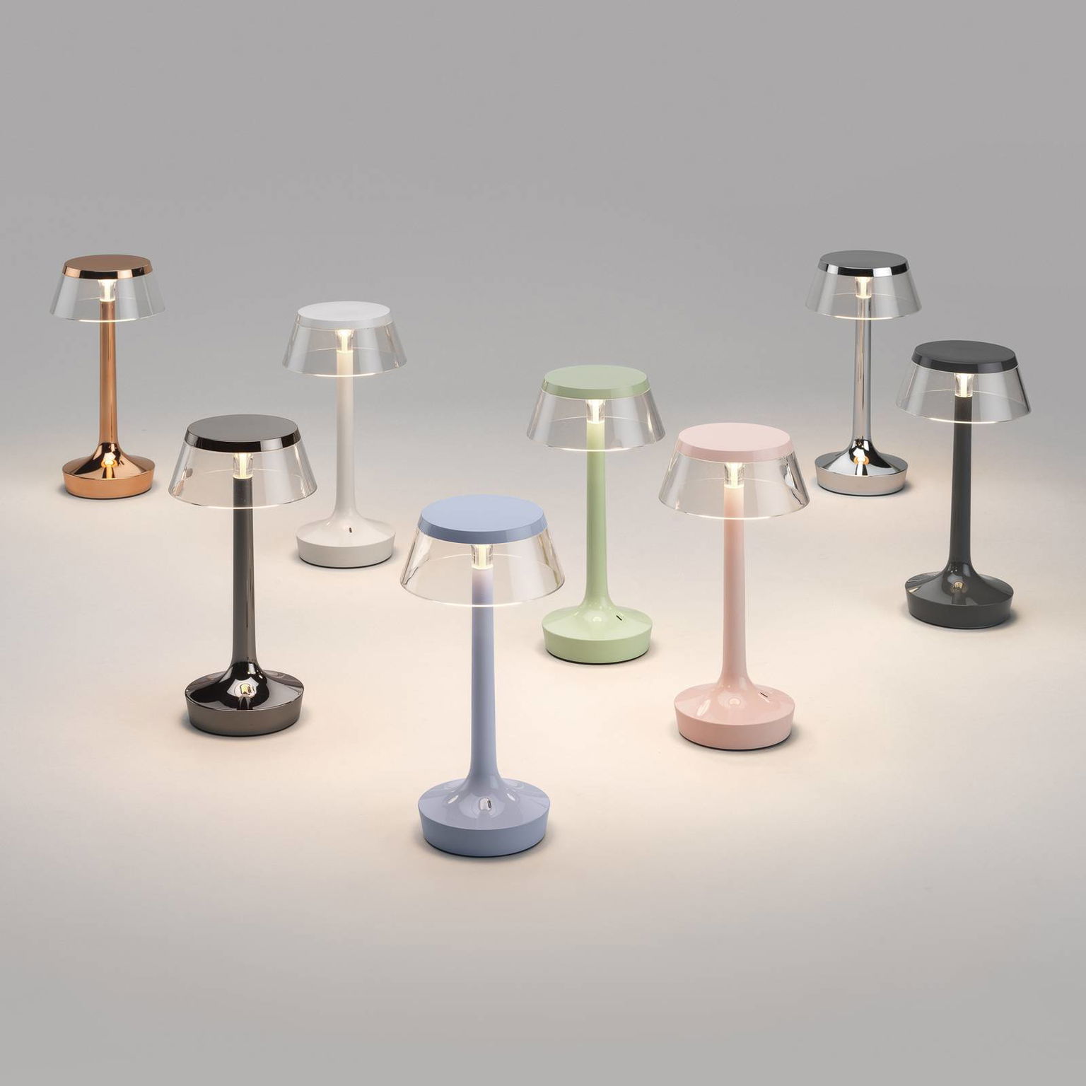 Stolová LED lampa FLOS Bon jour unplugged, mätovo zelená