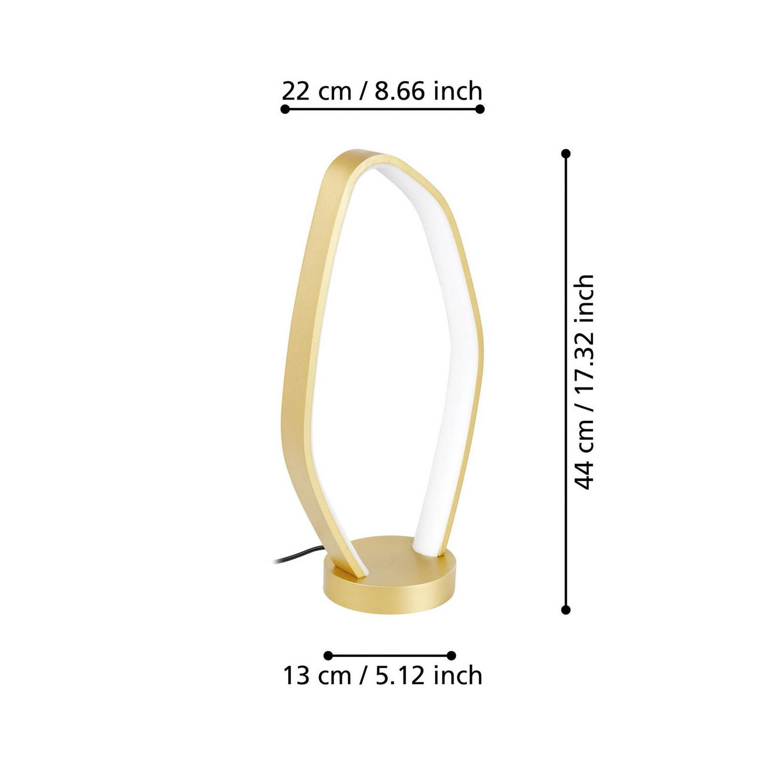 Stolová LED lampa Vallerosa v mosadzi – obrázok 4