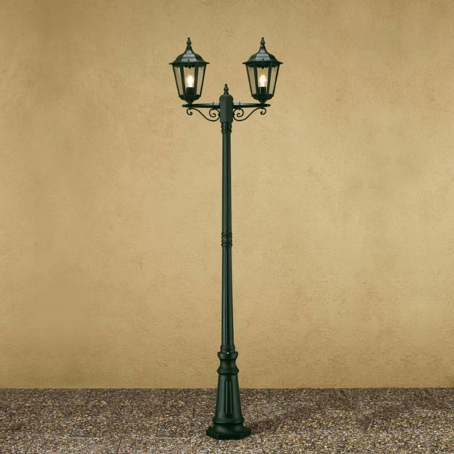 Stĺpové svietidlo Firenze, 2-plameňové zelené – obrázok 3