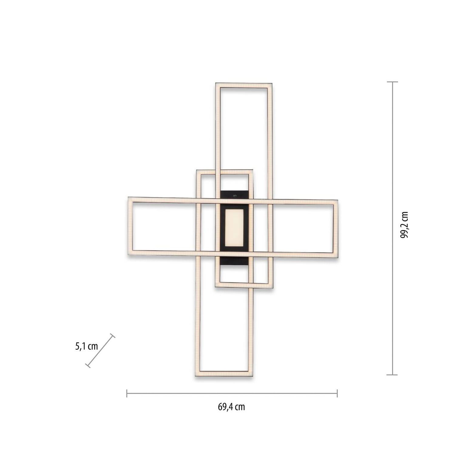 Stropné LED svetlo Asmin, CCT, čierne, 98,9x69,4cm – obrázok 3