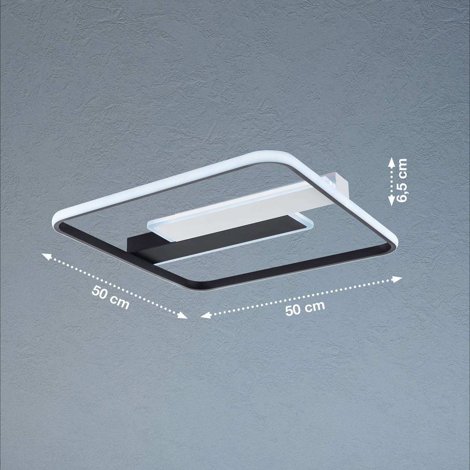 Stropné LED svetlo Blithe 50 x 50 cm, rám – obrázok 2