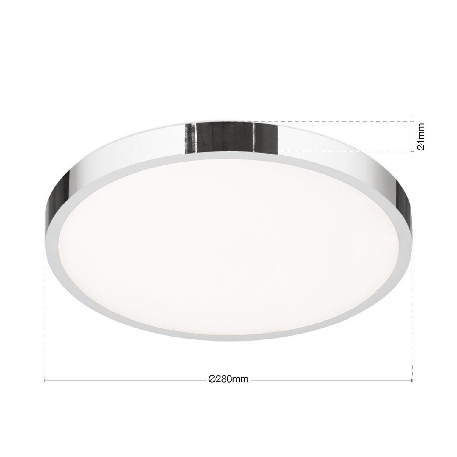 stropné LED svetlo Disc, chrómová farba, Ø 28 cm, CCT, kov – obrázok 2