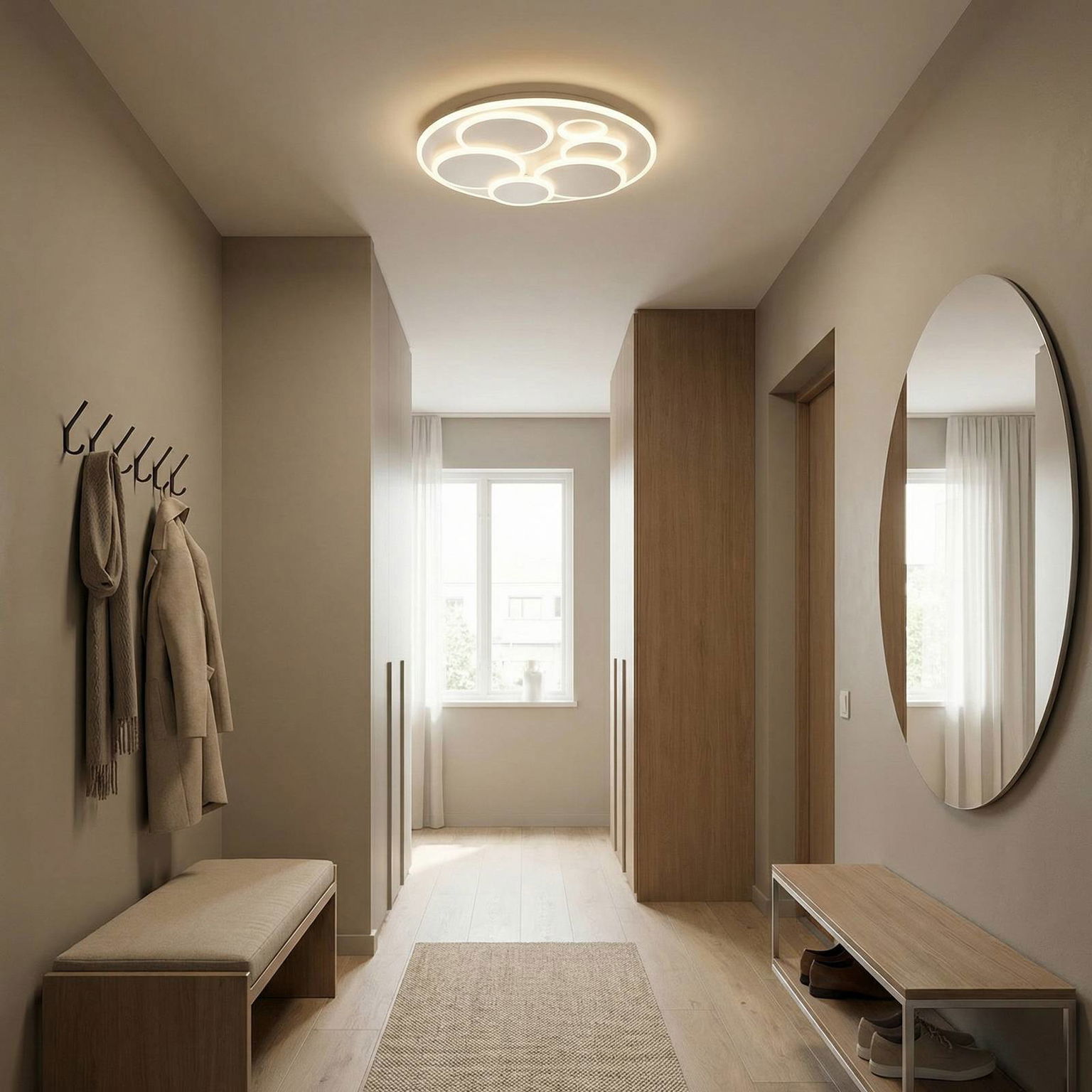 Stropné LED svetlo Dots, biele, Ø 50 cm, kov/akryl, CCT – obrázok 2