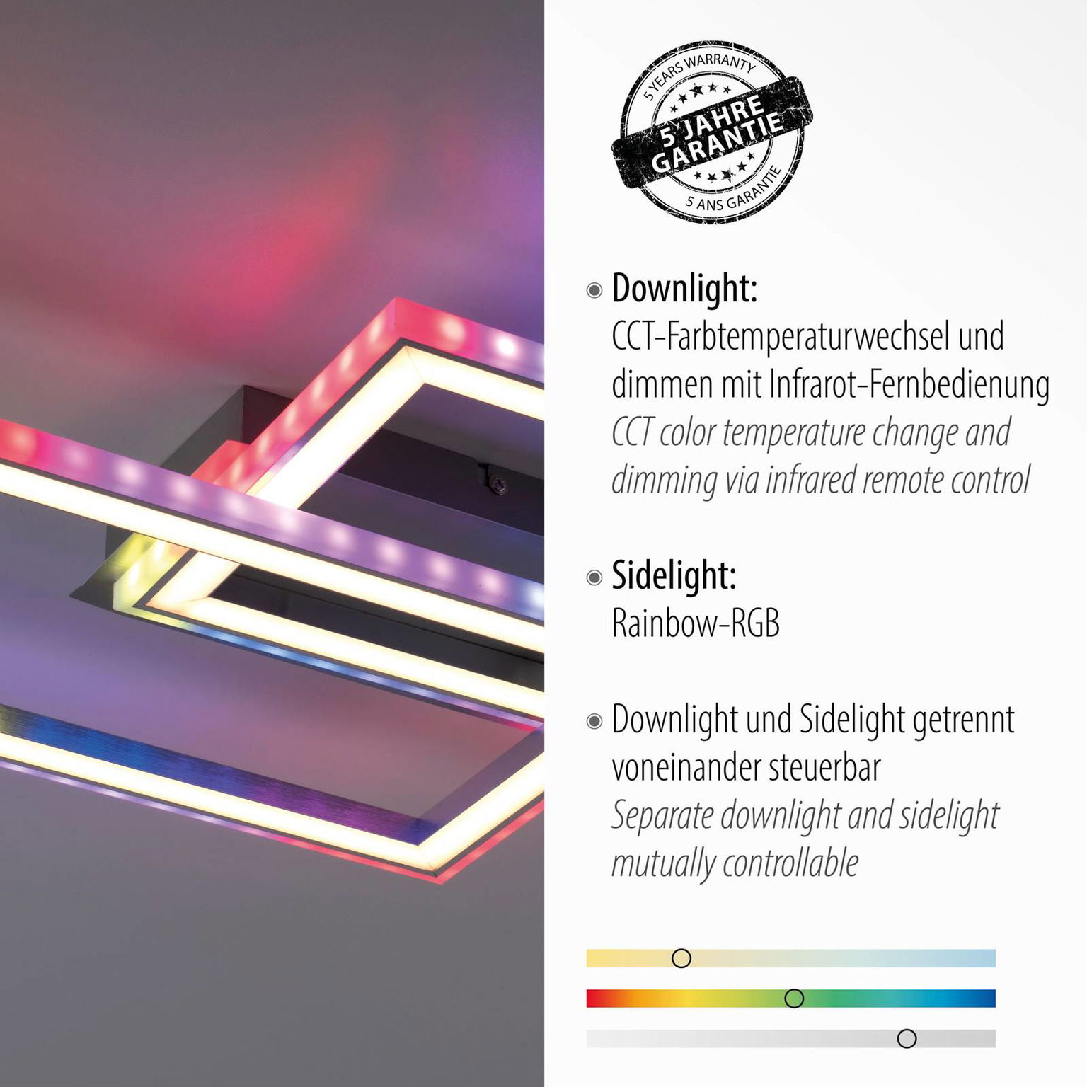 stropné LED svetlo Felix60, 121 cm x 29,5 cm – obrázok 2