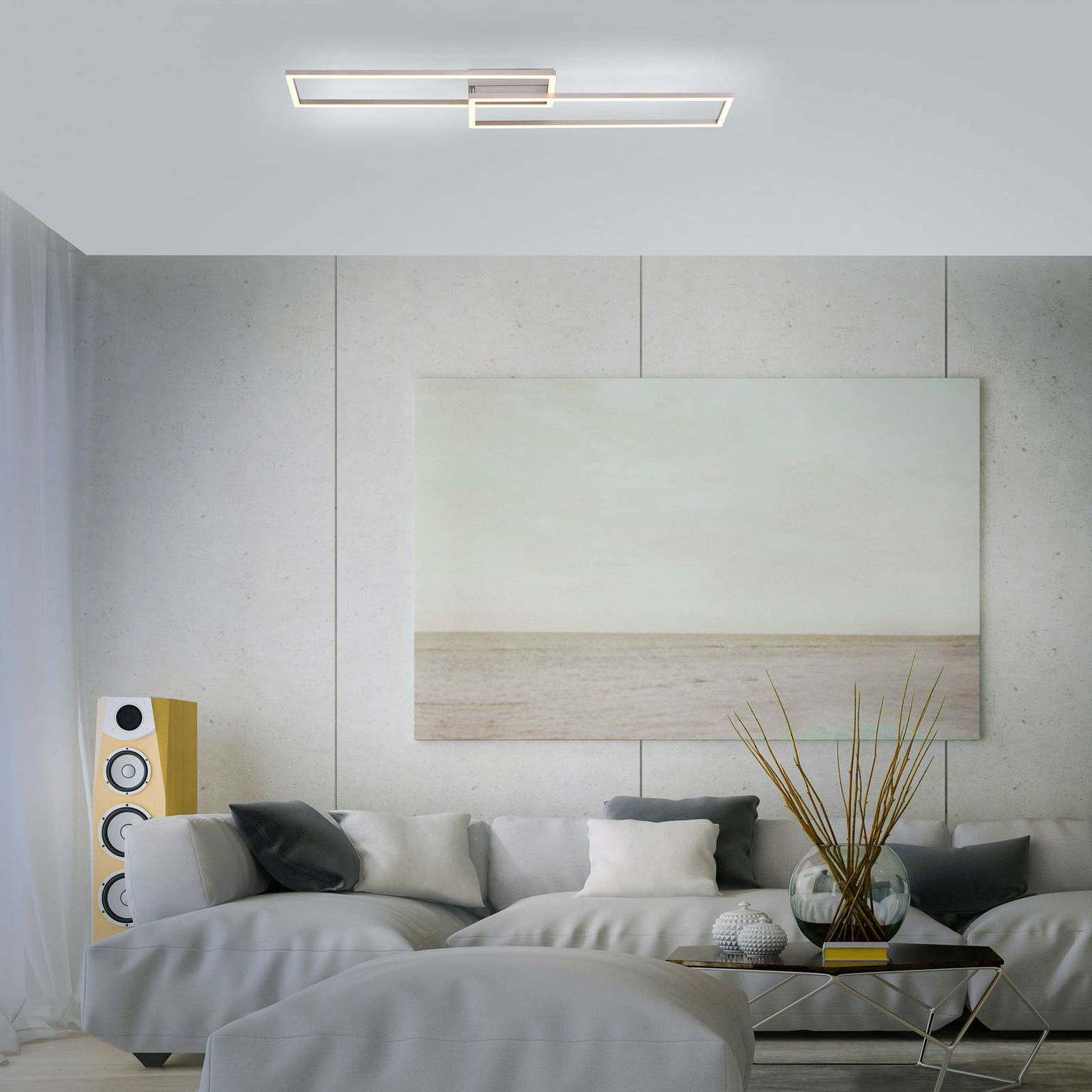 Stropné LED svetlo Iven, stmievateľné, oceľ, 92,4 x 22 cm – obrázok 2