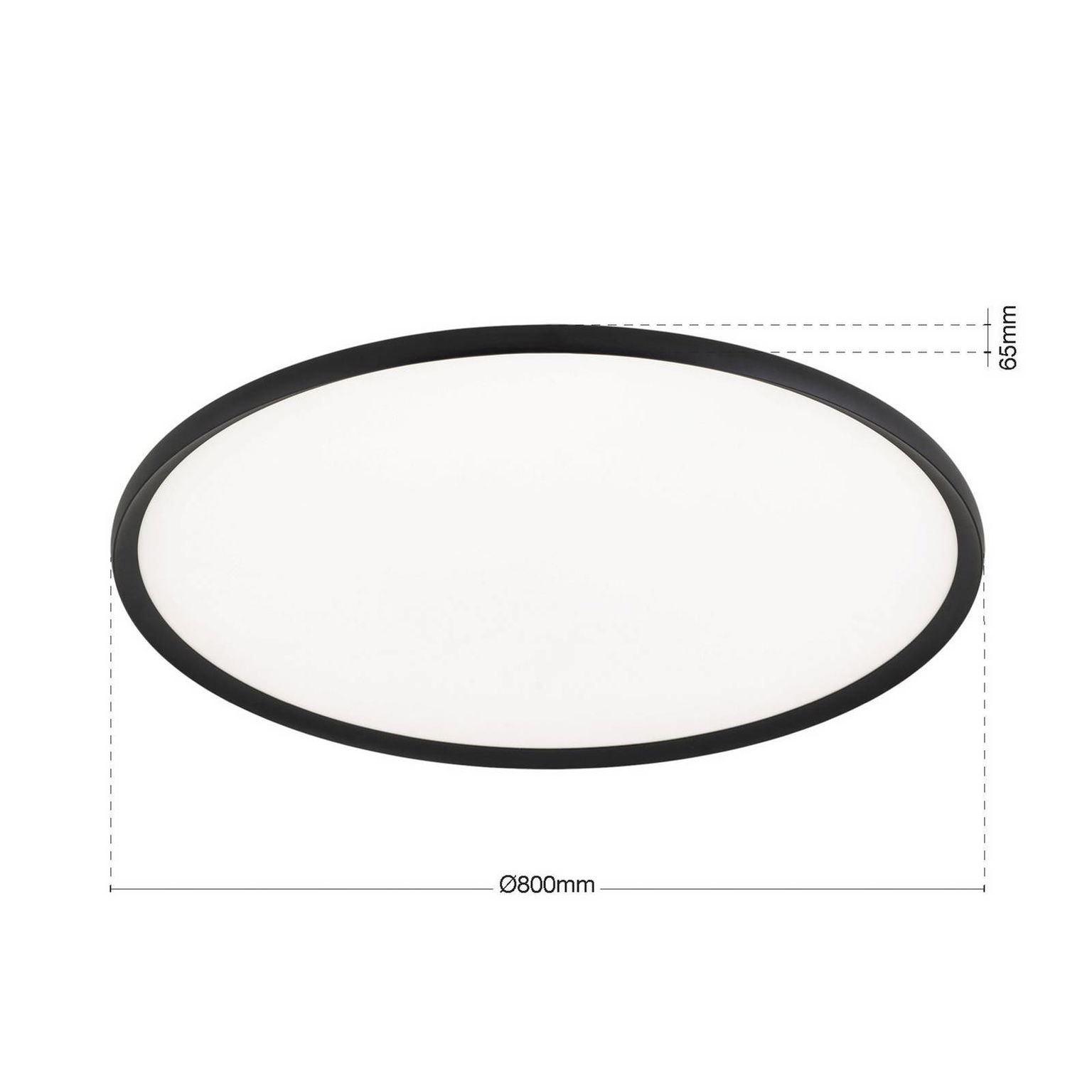 stropné LED svetlo Kant, Ø 80 cm čierne, CCT kov/plast – obrázok 2
