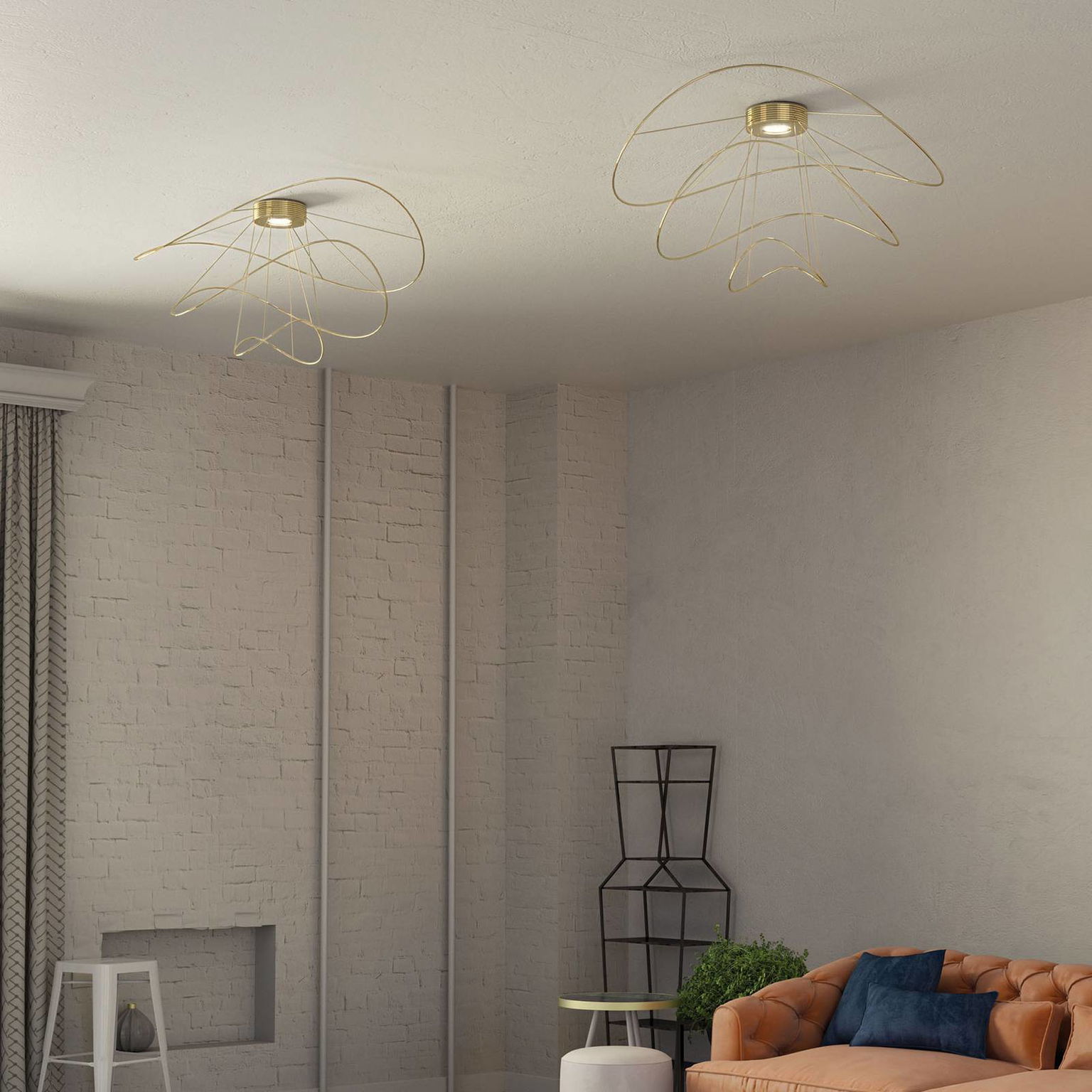 Stropné svietidlo Axolight Hoops 3 LED, zlaté – obrázok 2
