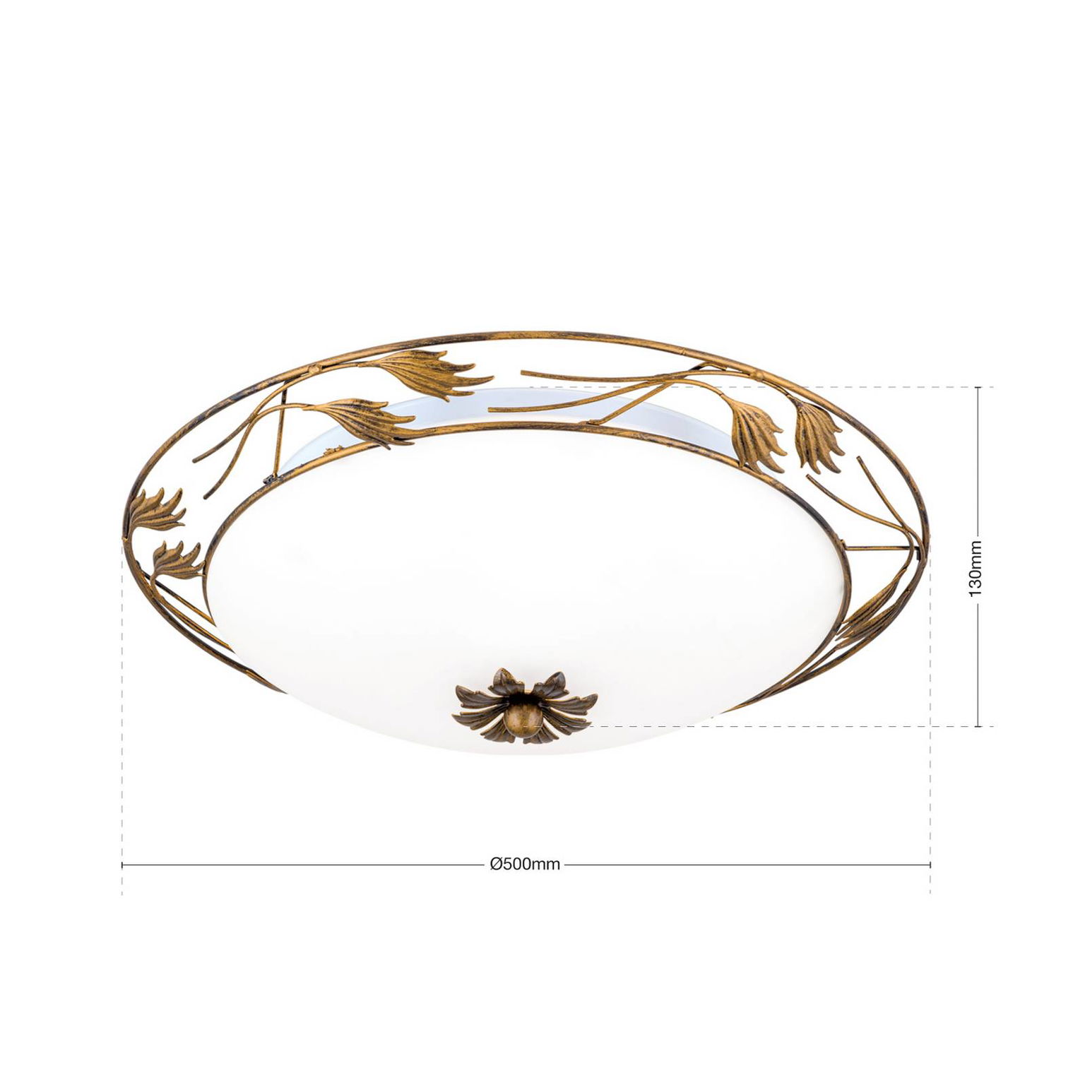 Stropné svietidlo Fleur, antická zlatá, Ø 50 cm – obrázok 4