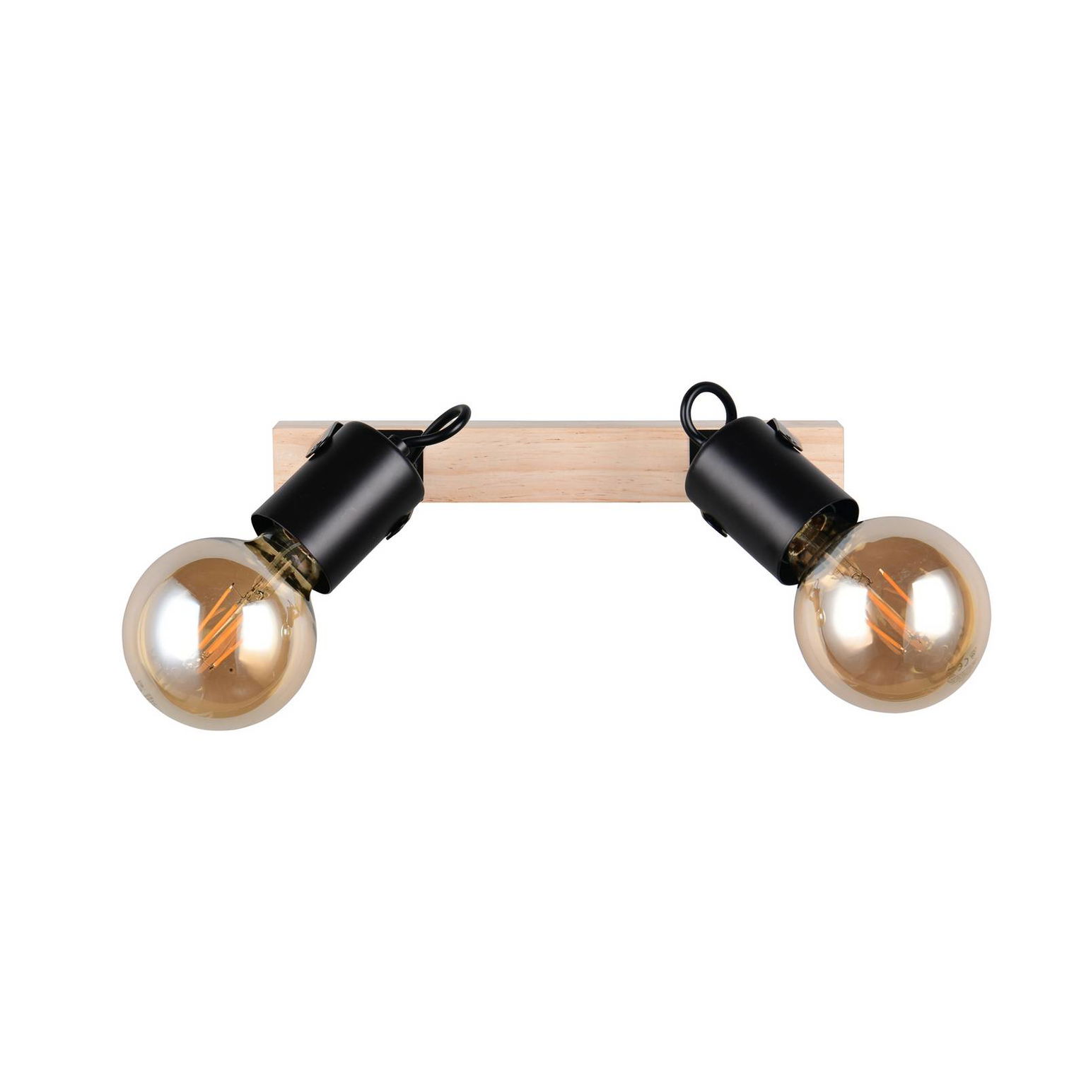 Stropné svietidlo Lynar, čierna, drevo, kov, dĺžka 31 cm, 2-pl. – obrázok 3