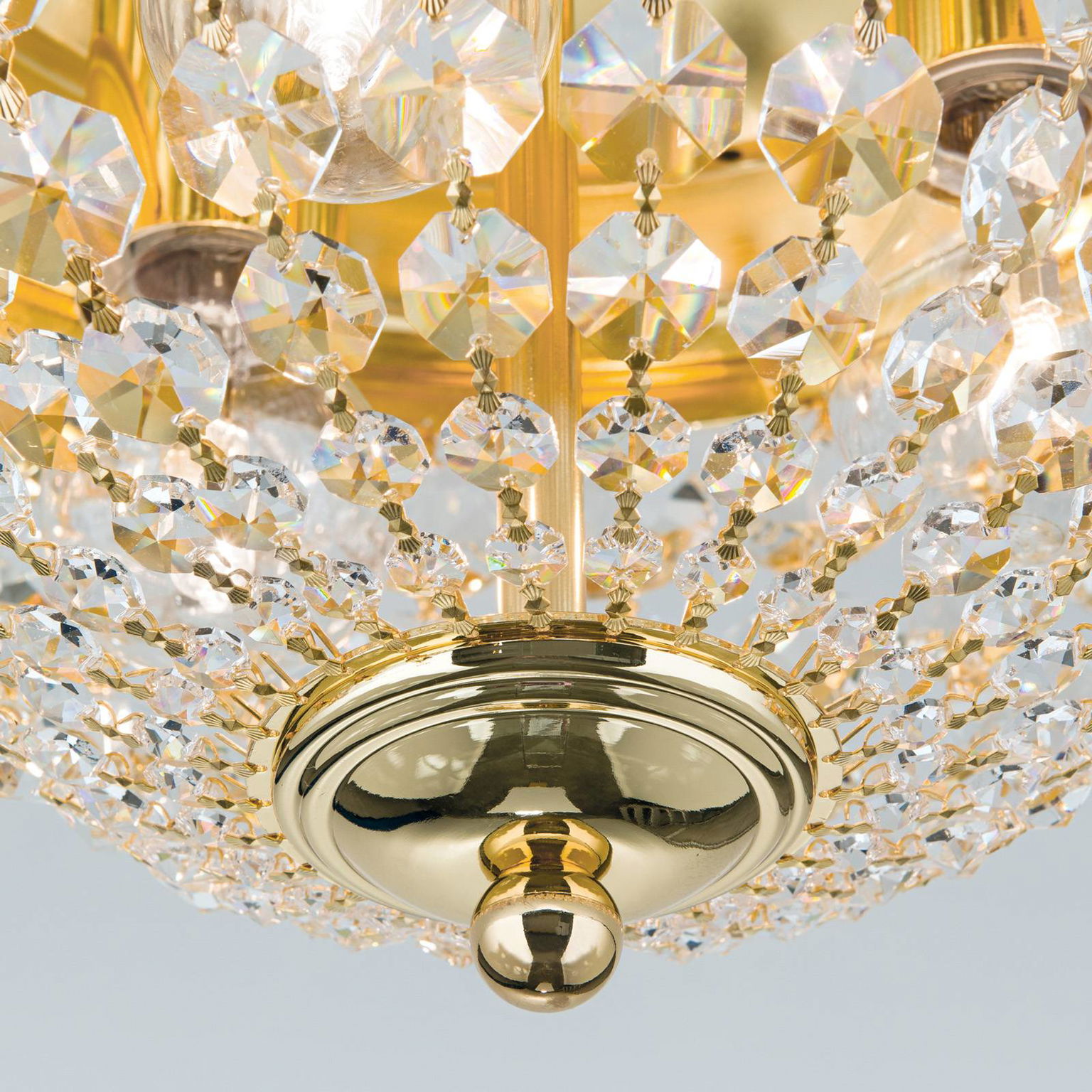 Stropné svietidlo Plafond, zlaté/priehľadné, Ø 35 cm – obrázok 4