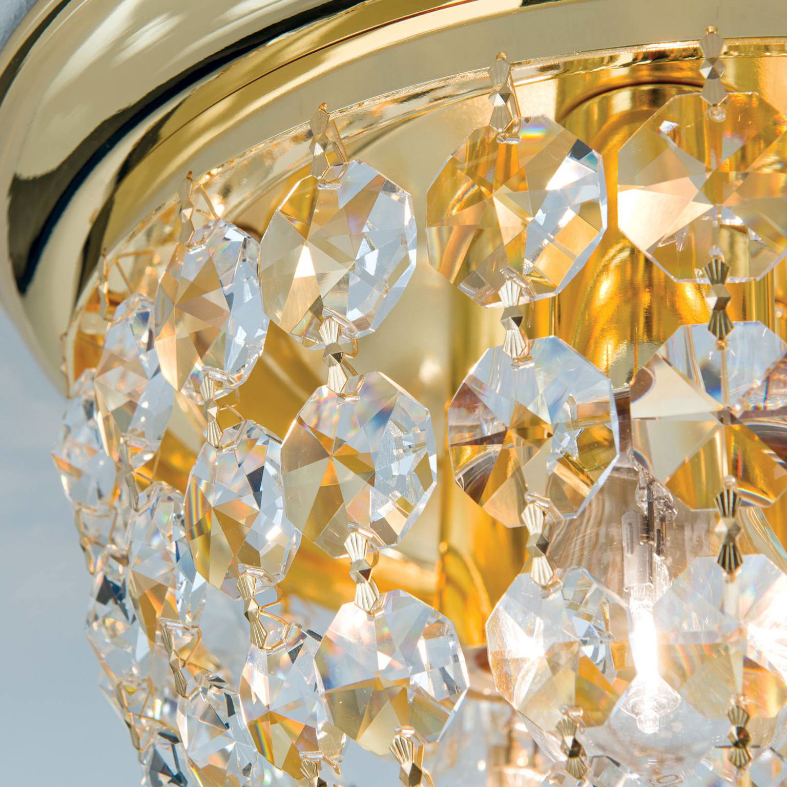 Stropné svietidlo Plafond, zlaté/priehľadné, Ø 35 cm – obrázok 3