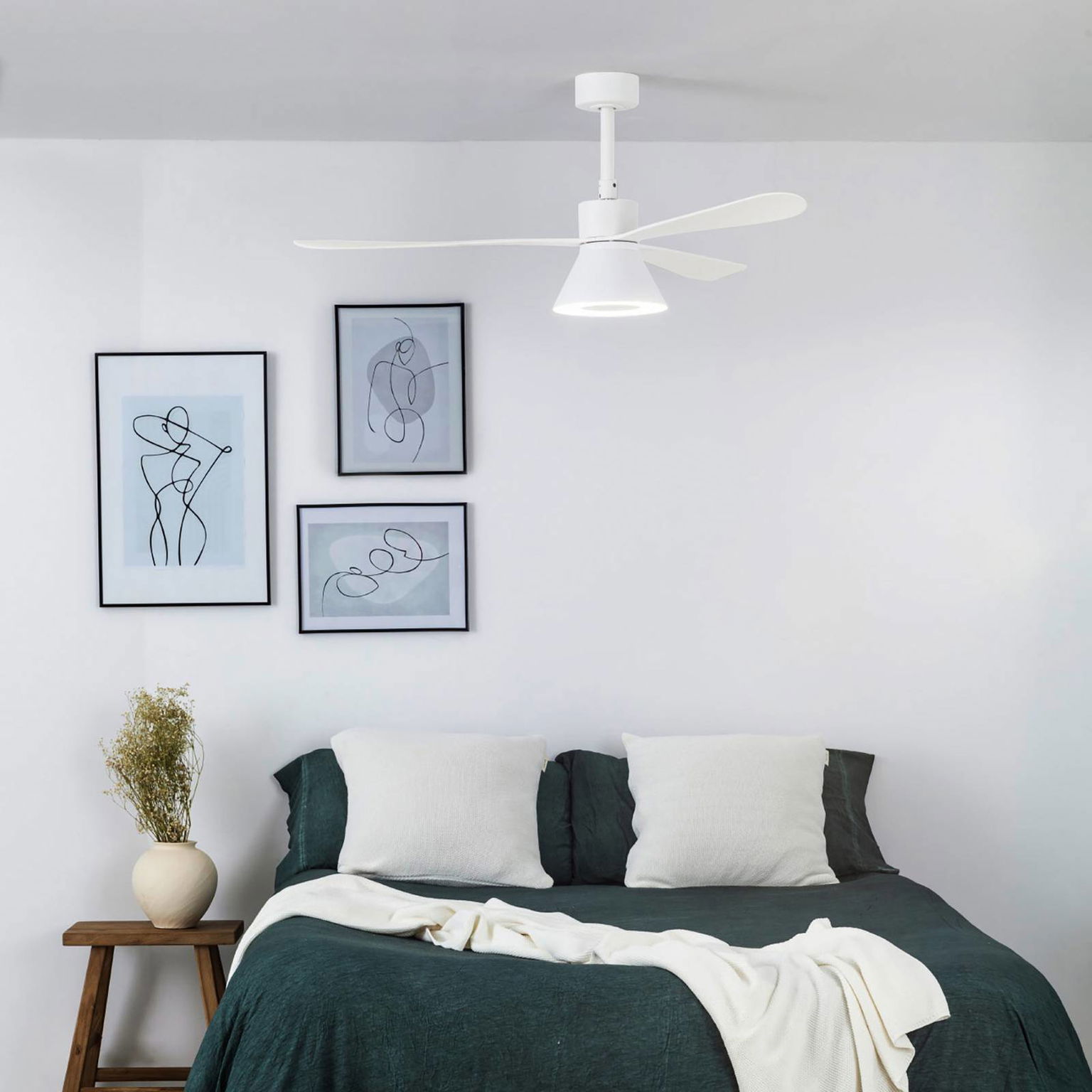 Stropný ventilátor Amelia Cone LED svietidlo biela – obrázok 2