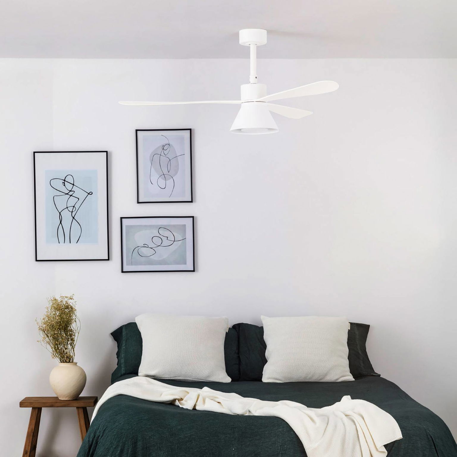 Stropný ventilátor Amelia Cone LED svietidlo biela – obrázok 3