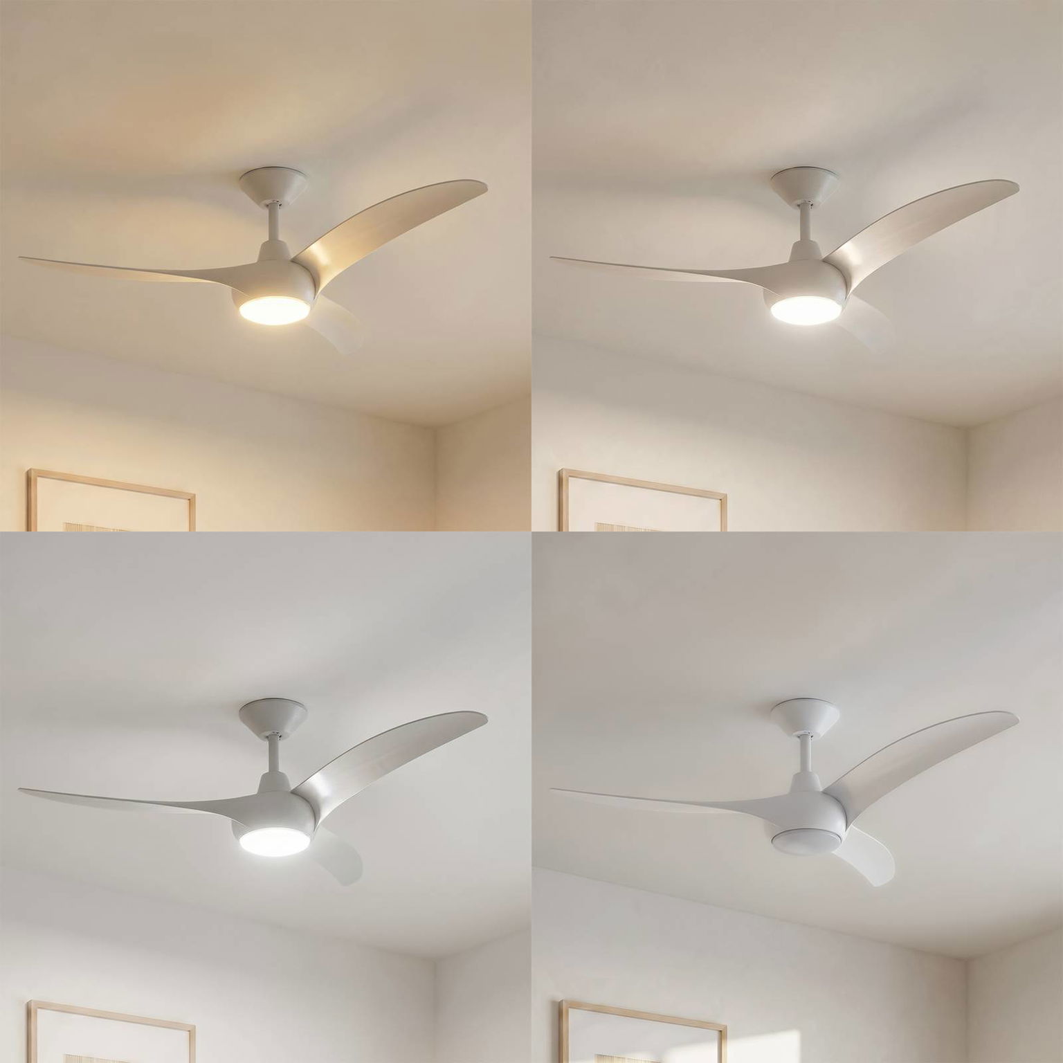 Stropný ventilátor Lindby LED Briya, biely, Ø 116 cm, CCT – obrázok 3