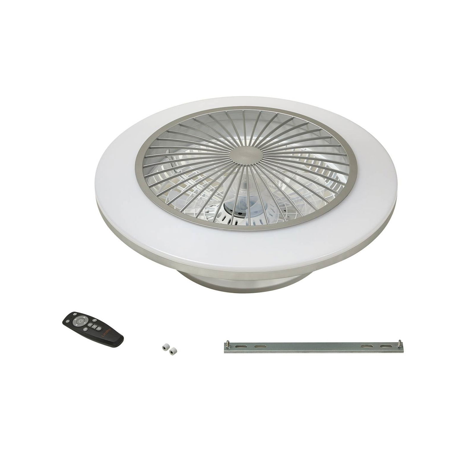 Stropný ventilátor Lindby LED Mamuti, strieborný, tichý, Ø 55 cm – obrázok 4