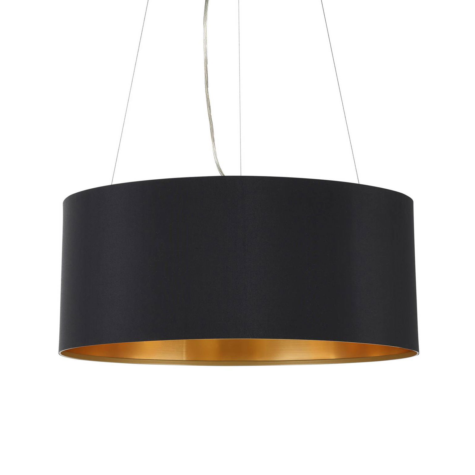 Textilná závesná lampa Lecio, 53 cm čierna – obrázok 4